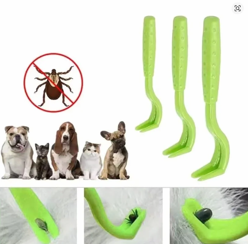 Lot De 3 Crochets d'Extraction Tiques - Pinces Tire-Tiques S/M/L pour Chiens, Chats, Chevaux