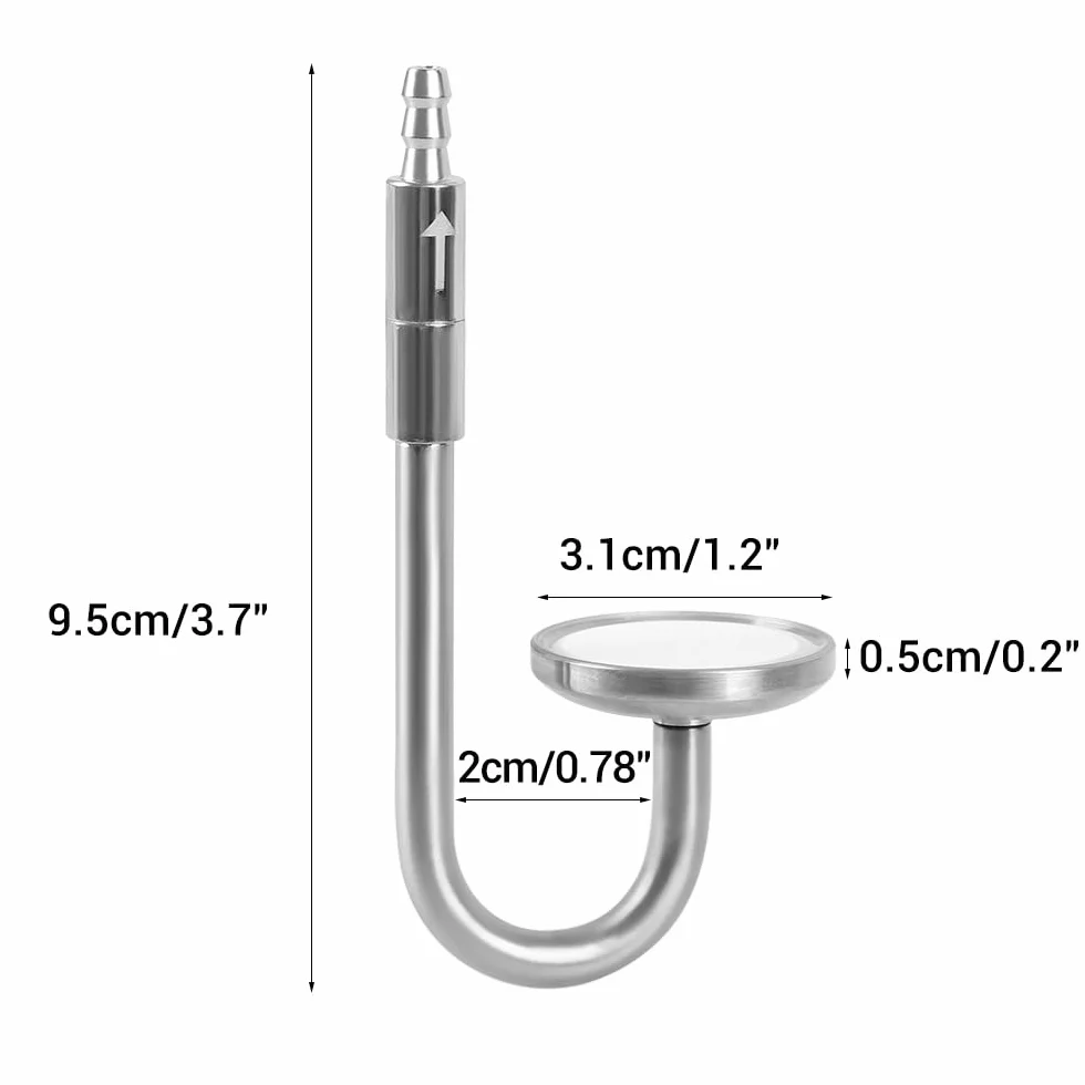 Atomiseur de CO2 en Acier Inoxydable pour Aquarium 4/6 mm avec Clapet Anti-retour