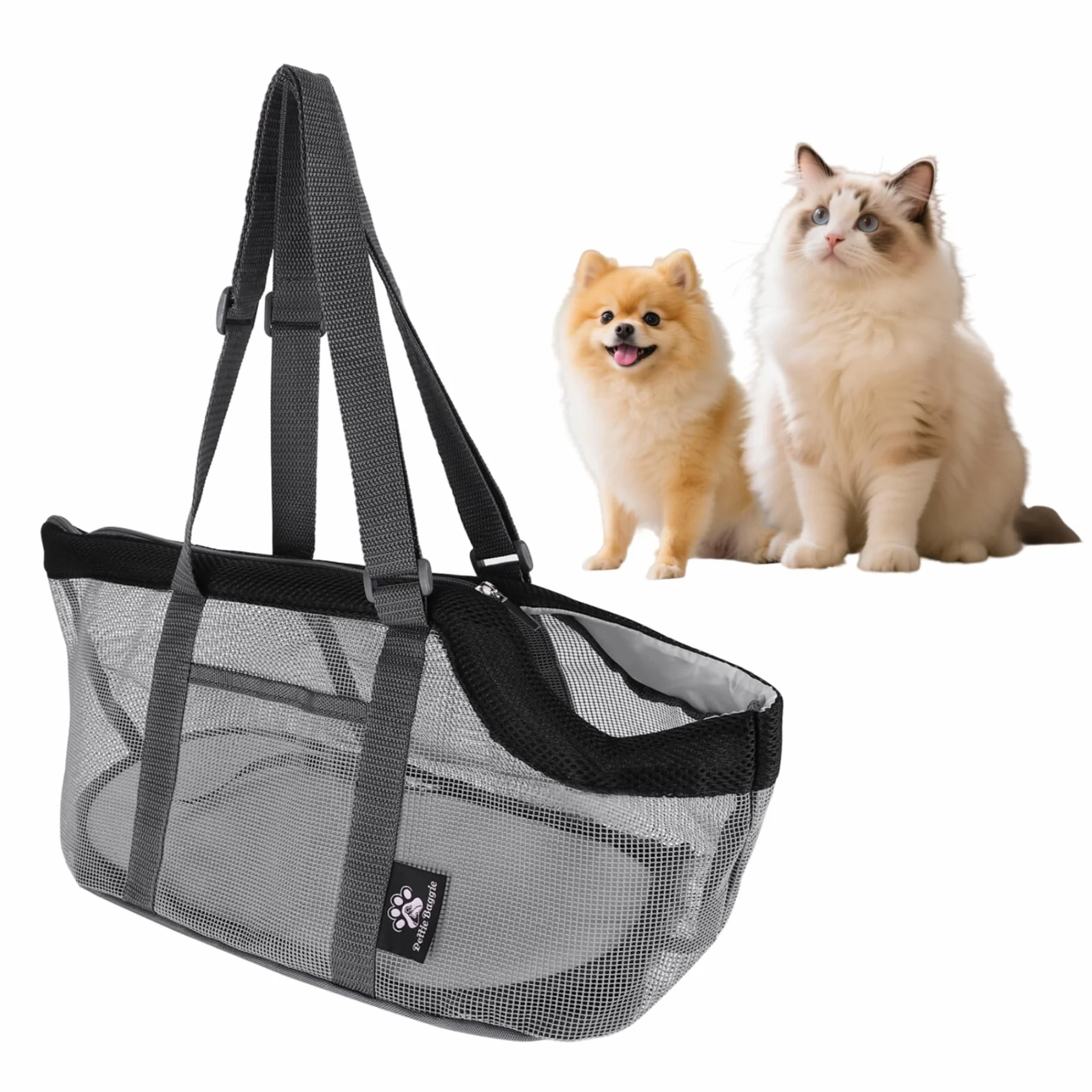 Sac de Transport en Maille Respirante pour Animaux de Compagnie Pliable Portable Grande Capacité Chats Chiens
