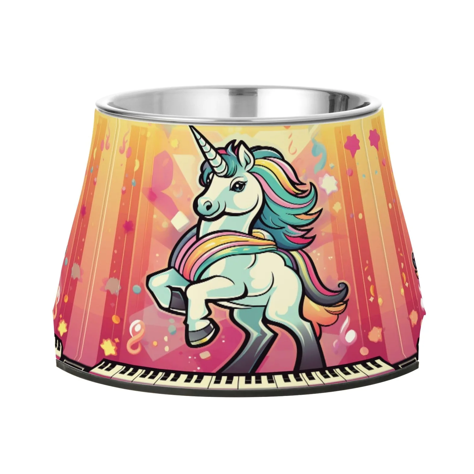 Mignon Licorne Rose Gamelles AntidéRapantes pour Chiens,Empilables en Acier Inoxydable pour Chiots