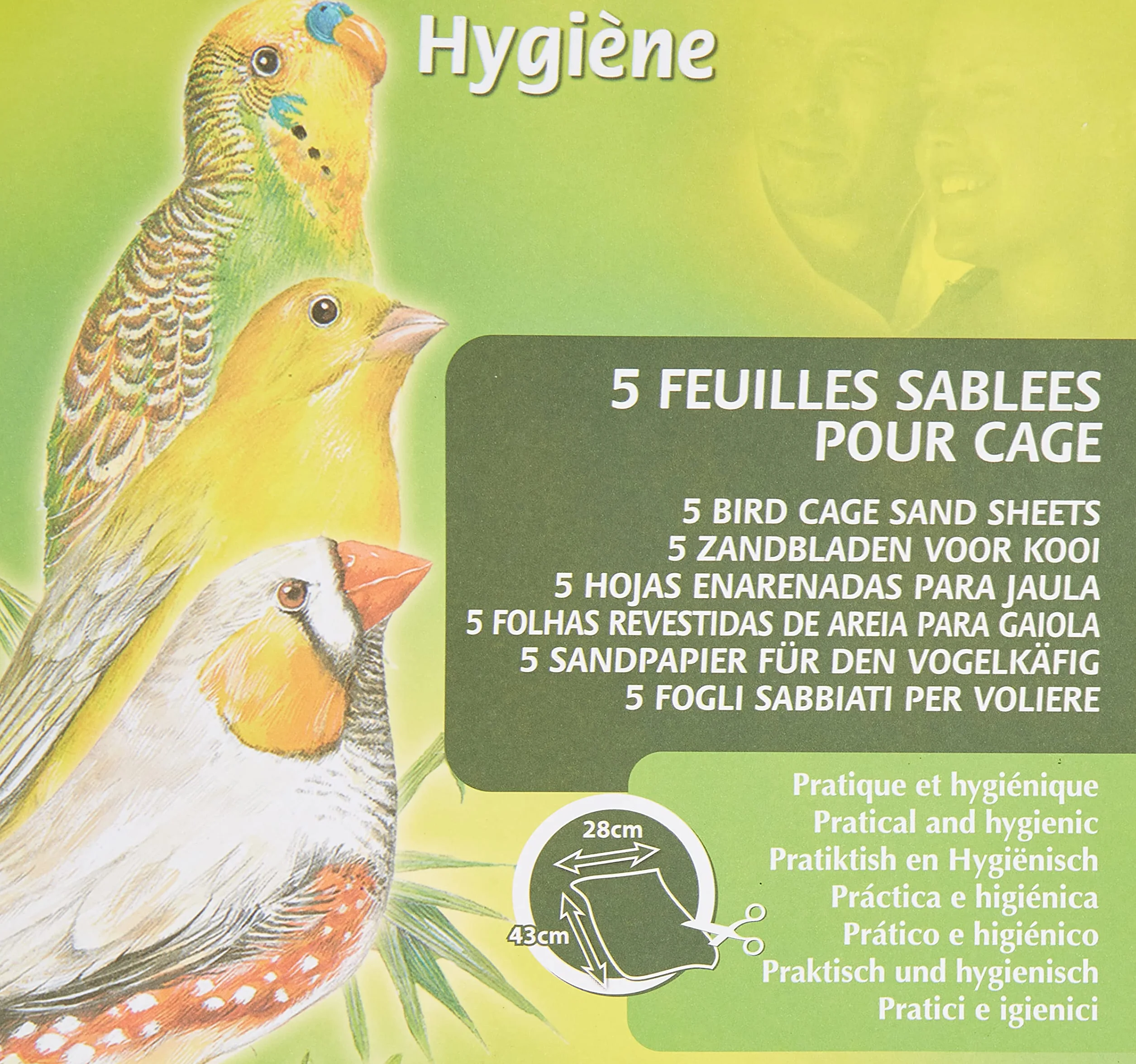 Aimé Feuilles Sablées pour Oiseaux 43 x 28 5 Feuilles Entretien Cage