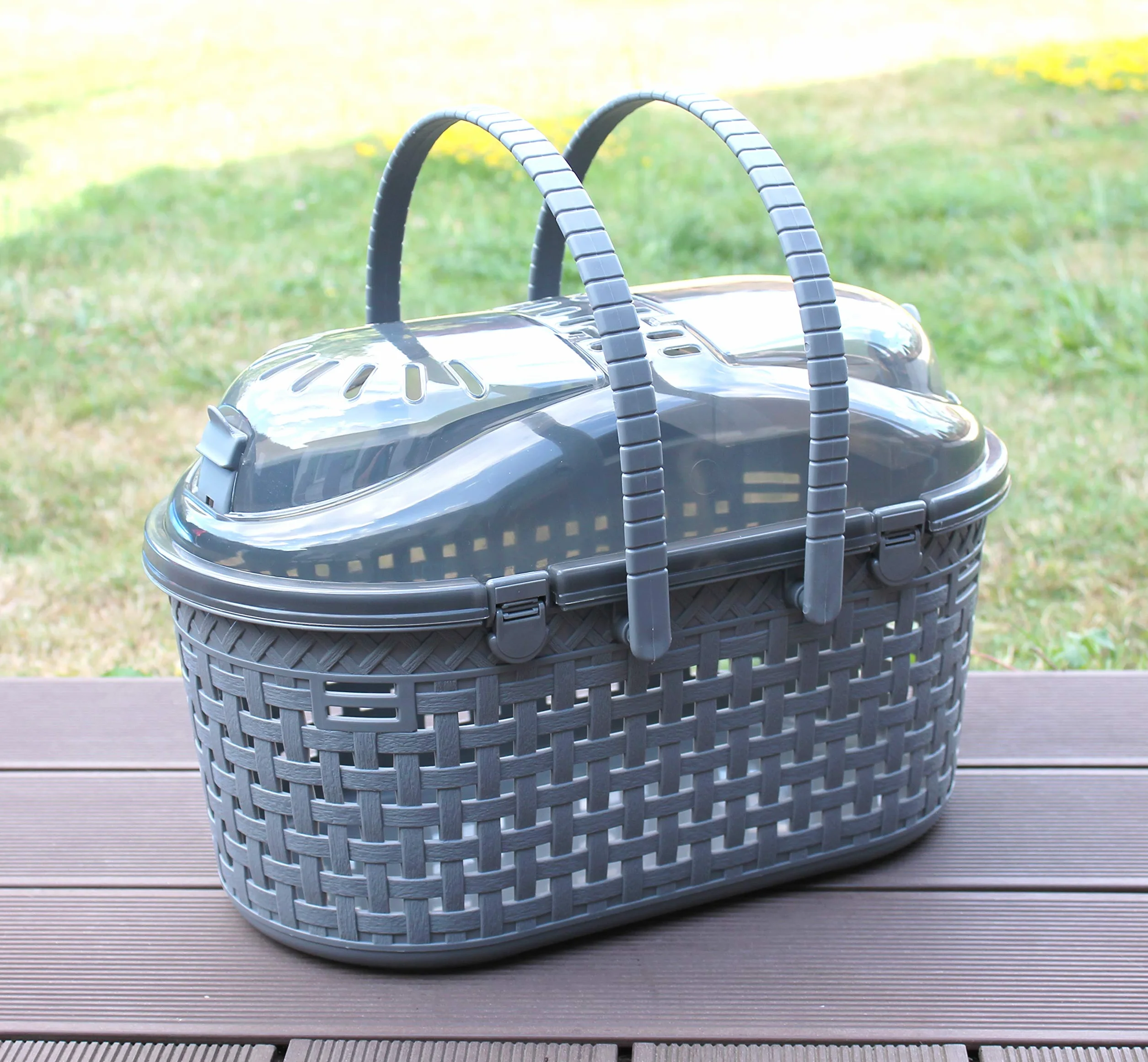 Iris Ohyama MPC-450 Cage de Transport Plastique pour Chat Chien L45 x P29 x H28.5 cm Gris