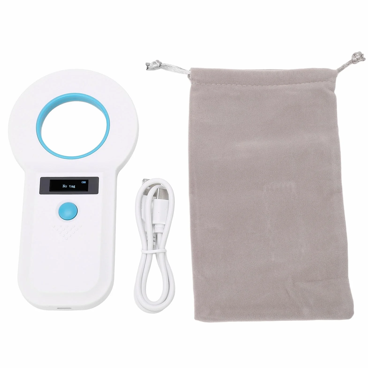 Scanner de Lecteur de Puces pour Animaux de Compagnie, Scanner D'identification de Puce RFID pour Animaux de Compagnie avec Stockage de Données de 128 Enregistrements, Scanner