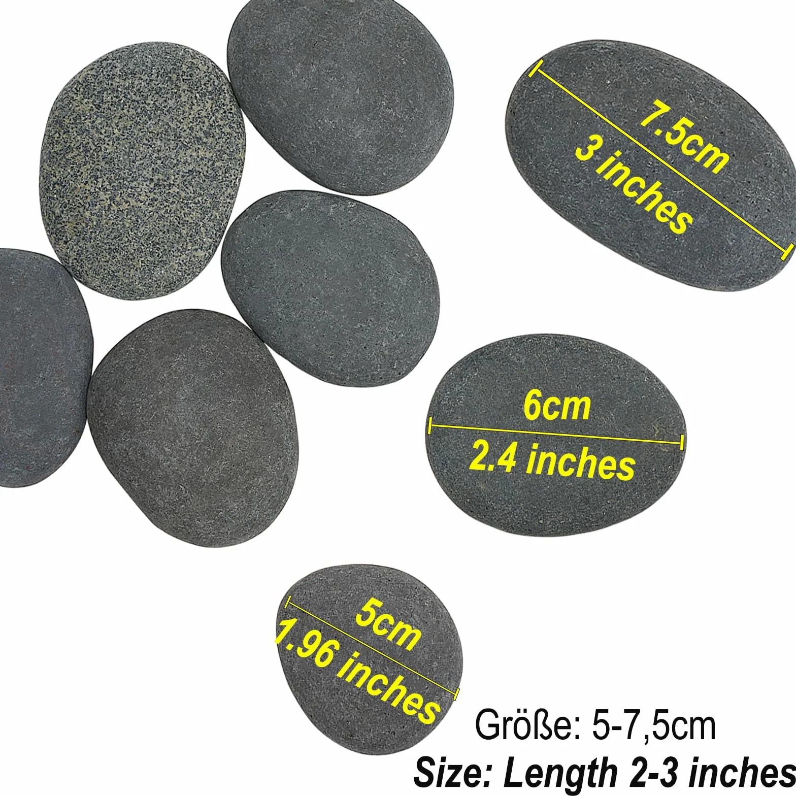 Galets Plats à Peindre 5-7.5 cm Pierre Naturelle pour Décoration d'Aquarium