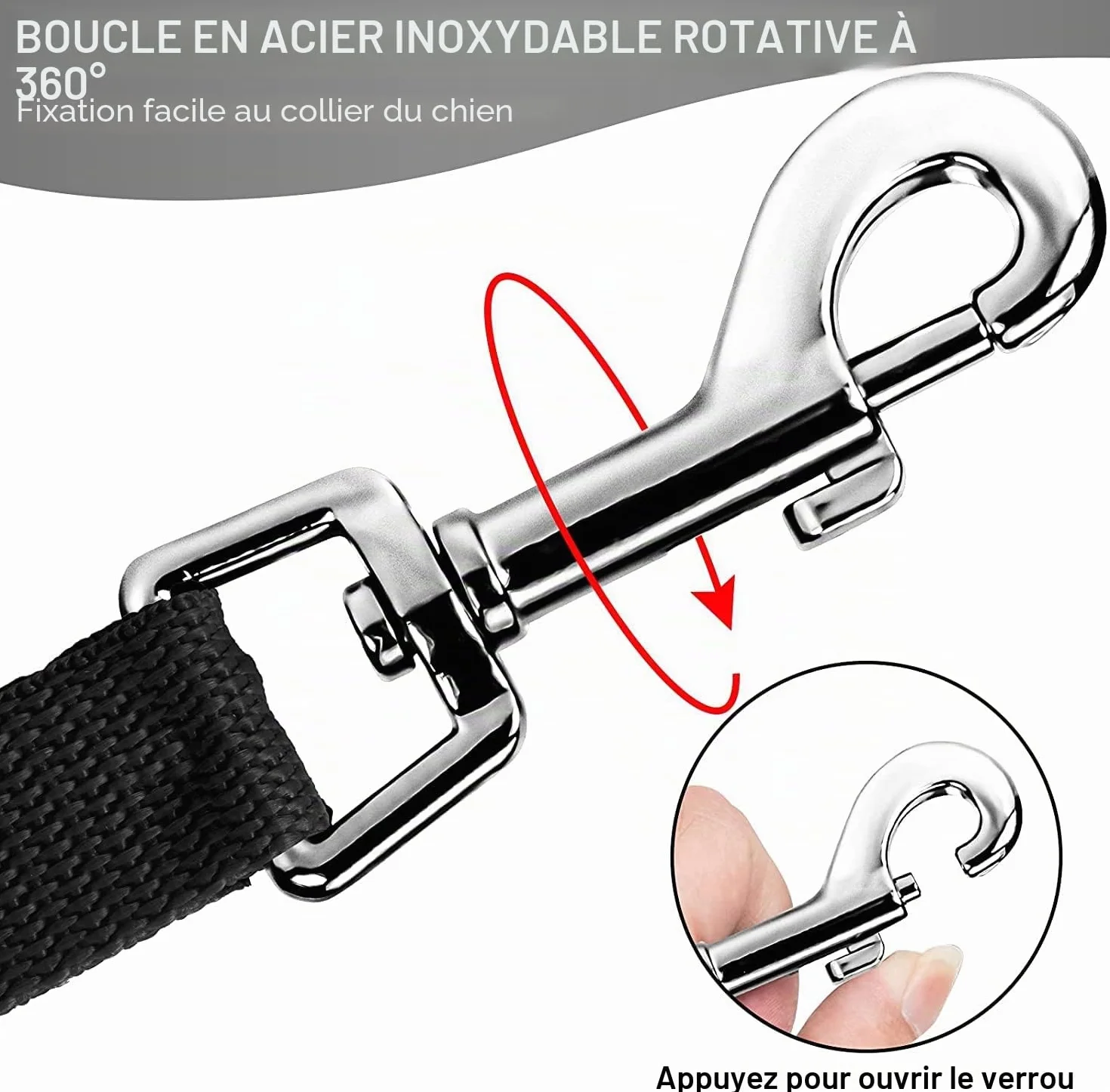 Longe pour Chien 20m Noir - Laisse de Dressage Longue pour Petites à Grandes Tailles