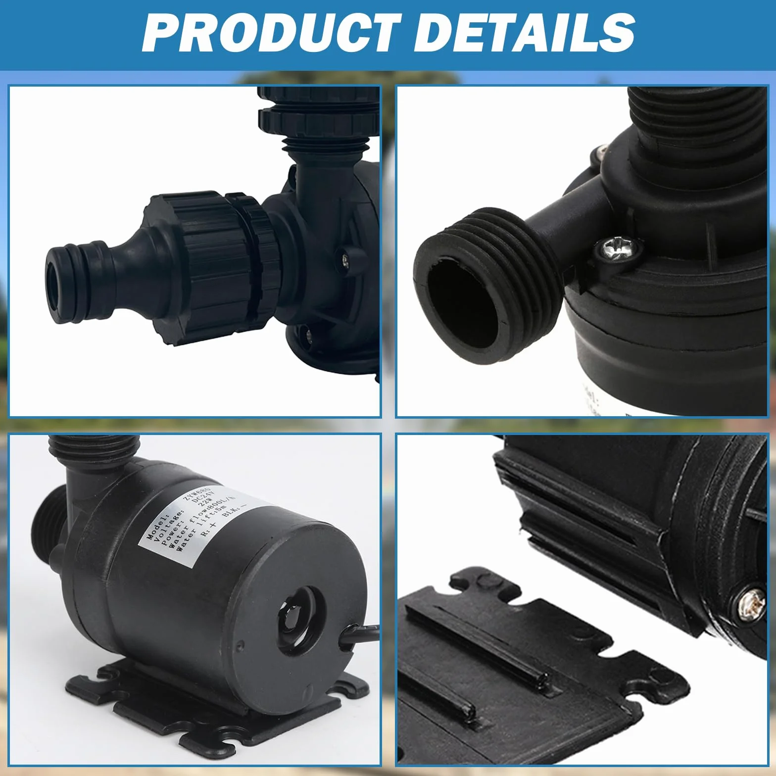 Pompe à Eau Submersible 12V 800l/h 5m Moteur Sans Balais pour Aquarium Bassin Fontaine