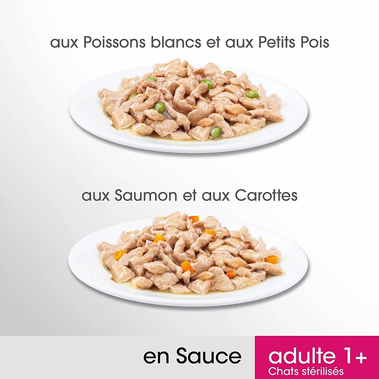 PERFECT FIT Repas pour Chat Adulte Stérilisé 52 Sachets Fraîcheur Pâtée en Sauce au Saumon aux Poissons blancs Nourriture Complète