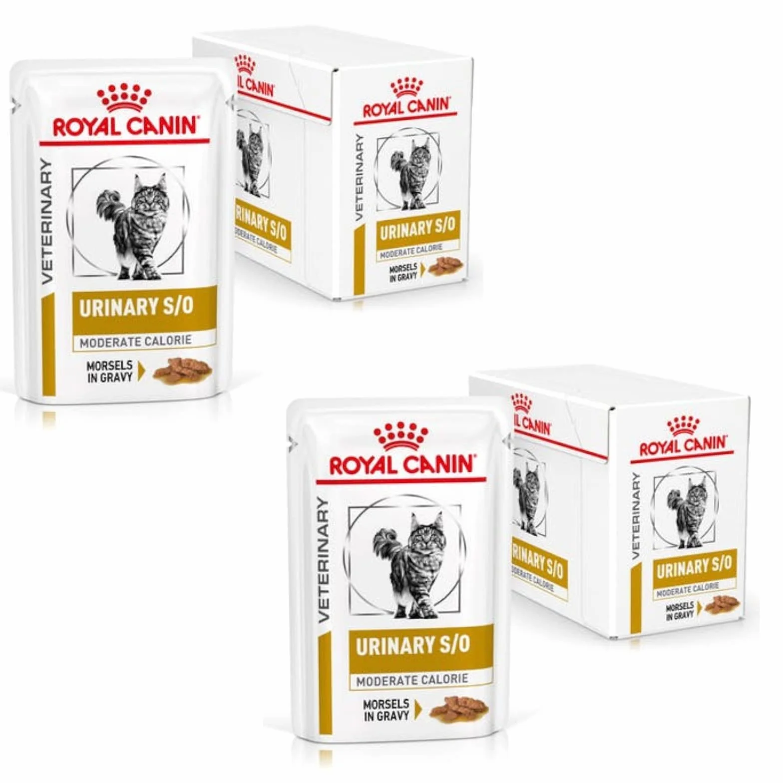 Royal Canin Veterinary Urinary s/o Moderate Calorie 2 x 12 x 85 g Aliment Complet diététique pour Chats Dissolution calculs Struvite Valeur RSS Basse
