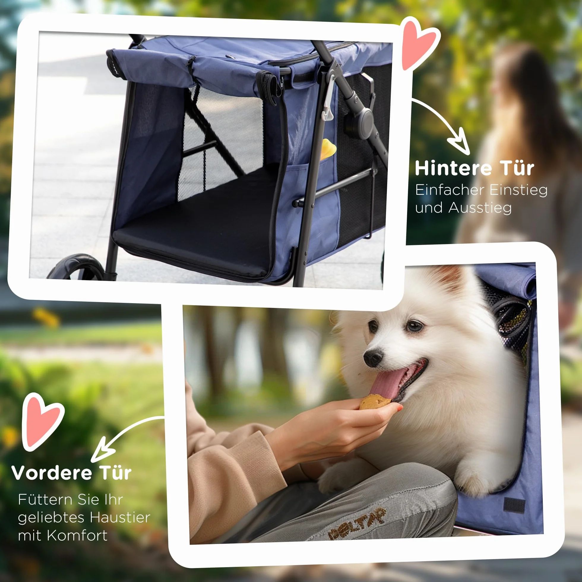 PawHut poussette pour chien pliable jusqu'à 20 kg avec coussin et poches