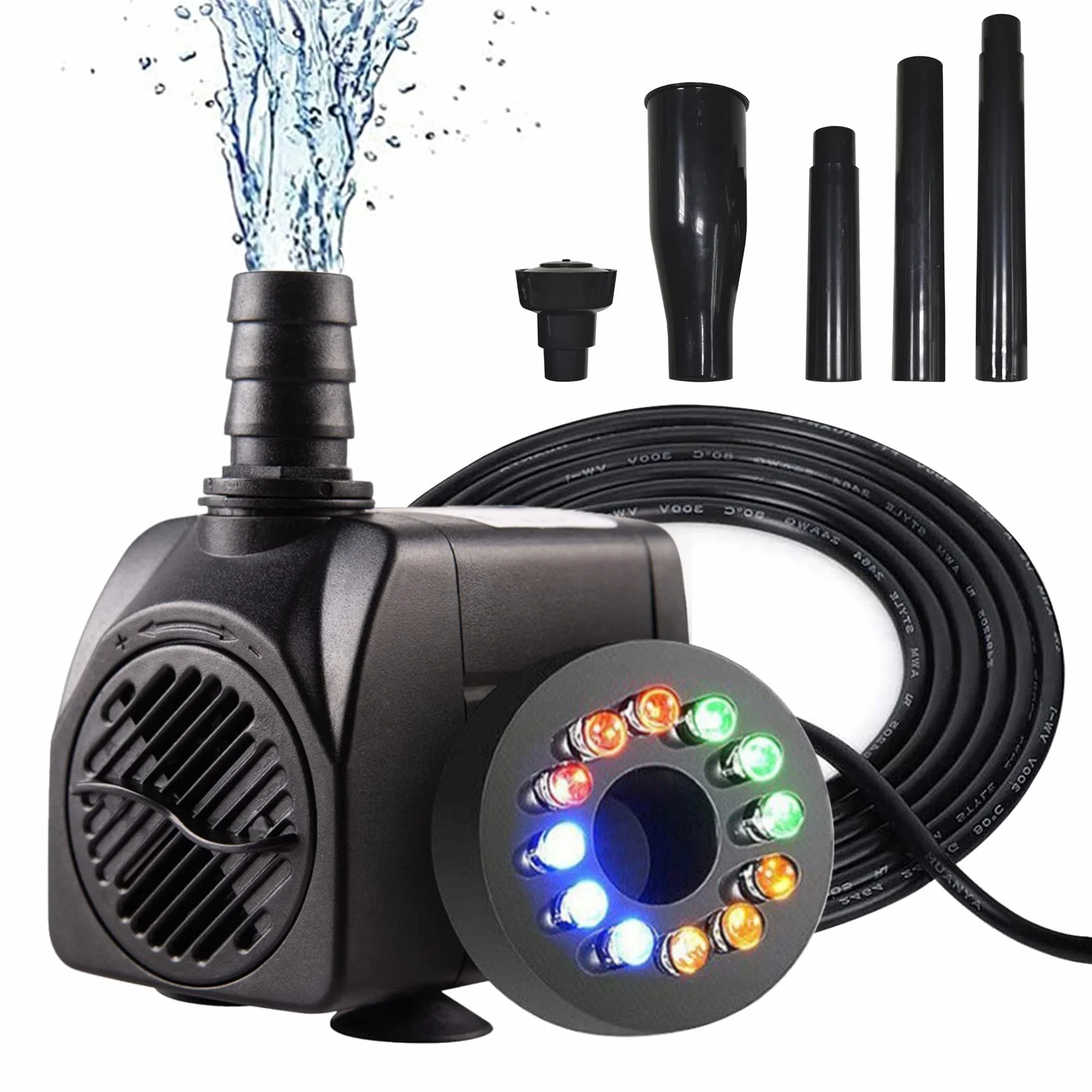 Pompe Submersible 220V 750L/H 15W Silencieuse LED Fontaine Jardin