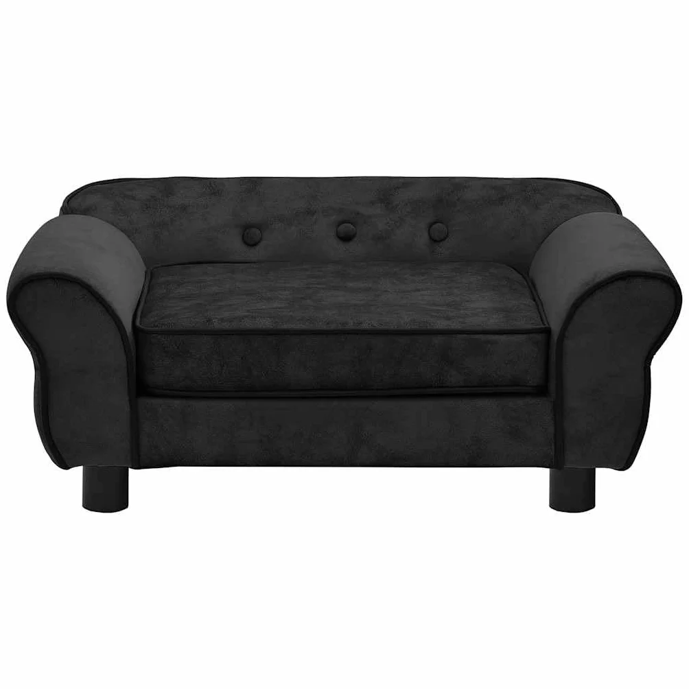 vidaXL Canapé pour Chien Noir 72x45x30 cm Peluche