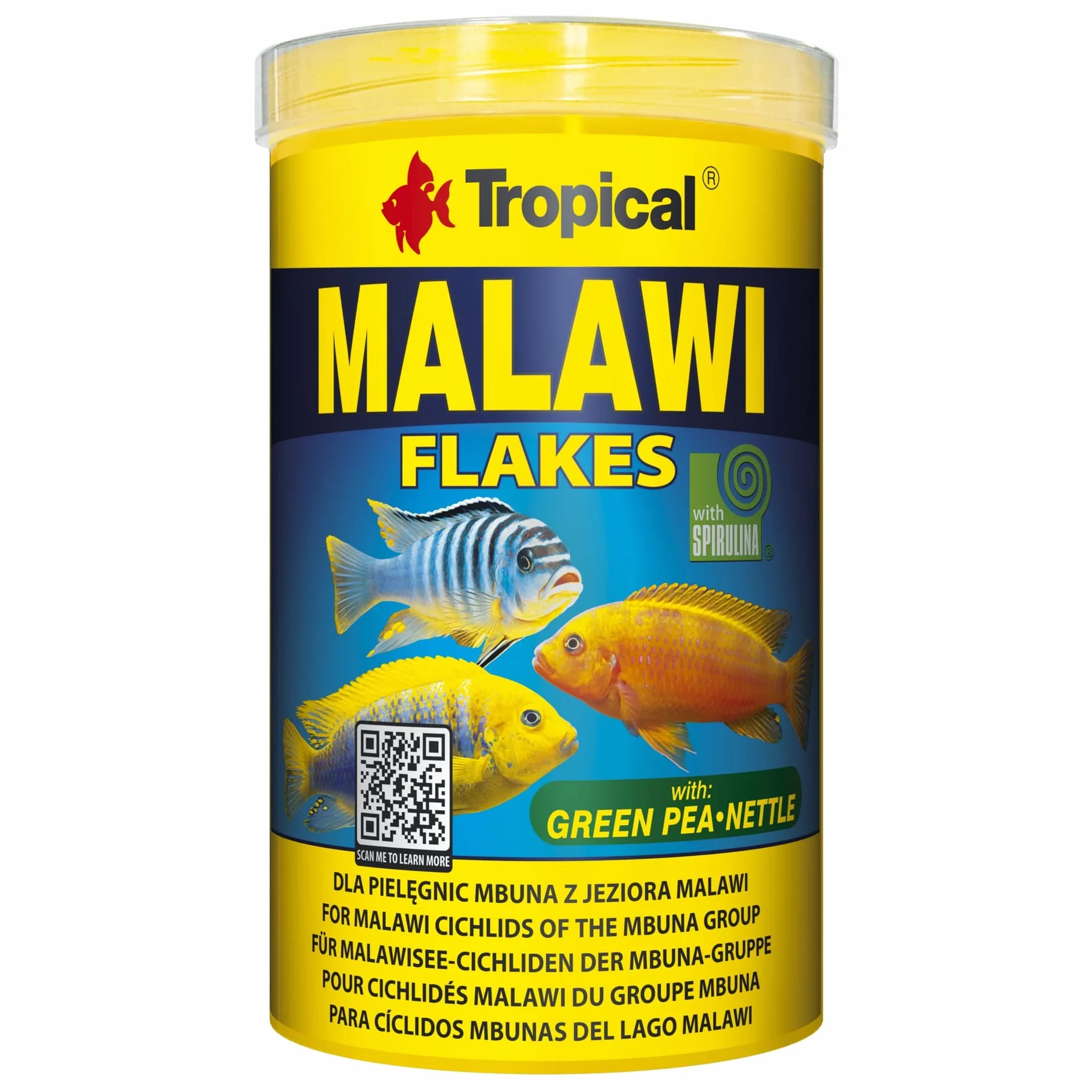 Malawi 1000ml 200g Nourriture Multi-ingrédients pour Cichlidés Mbuna Flocons