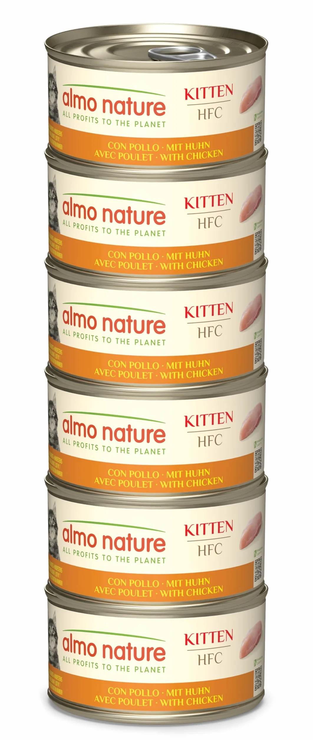 Almo Nature HFC Kitten Poulet Nourriture Humide Chatons 70g Lot de 6