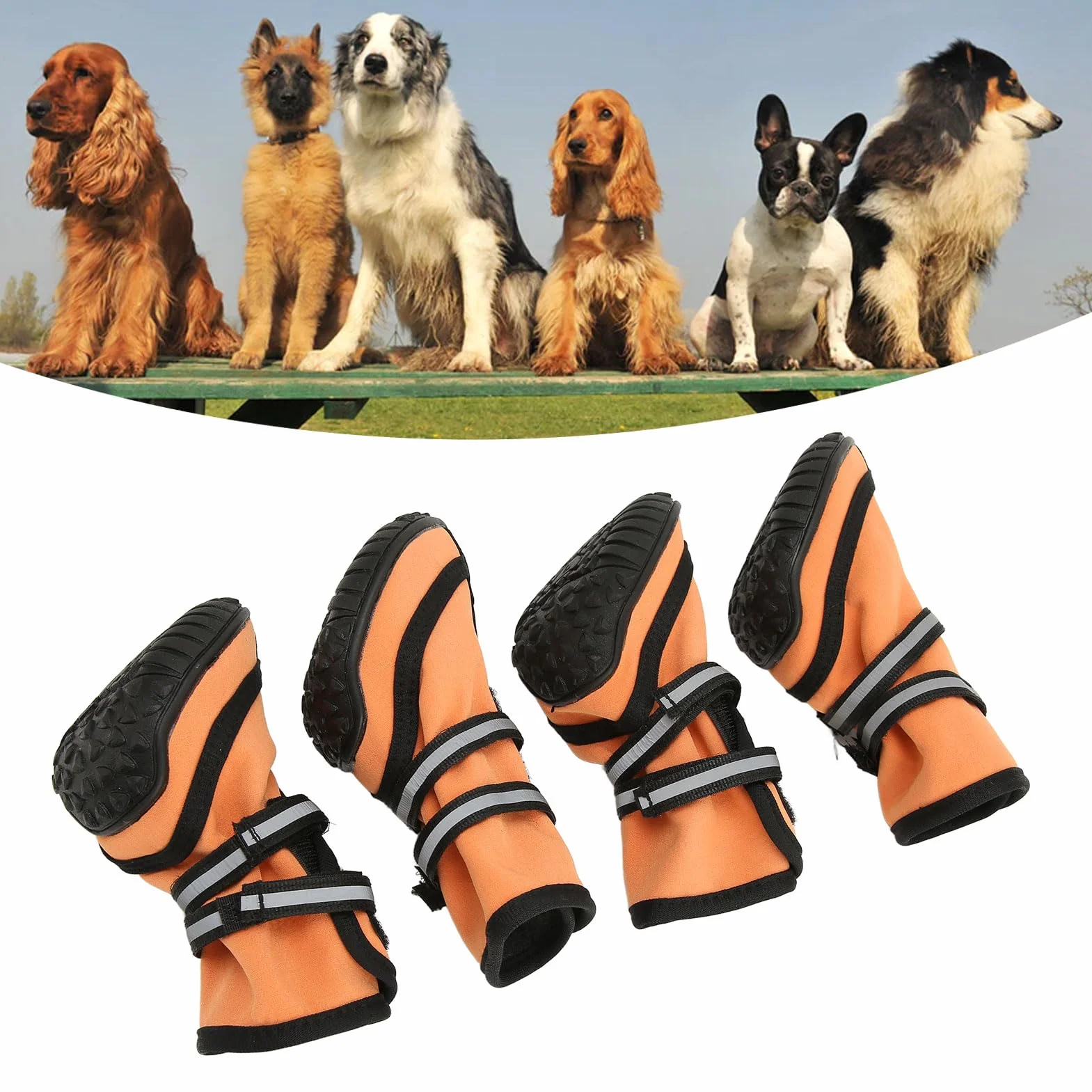 TITA-DONG Chaussures pour Chien Protège-Pattes, Bottes Respirantes Antidérapantes Semelle en Caoutchouc XL