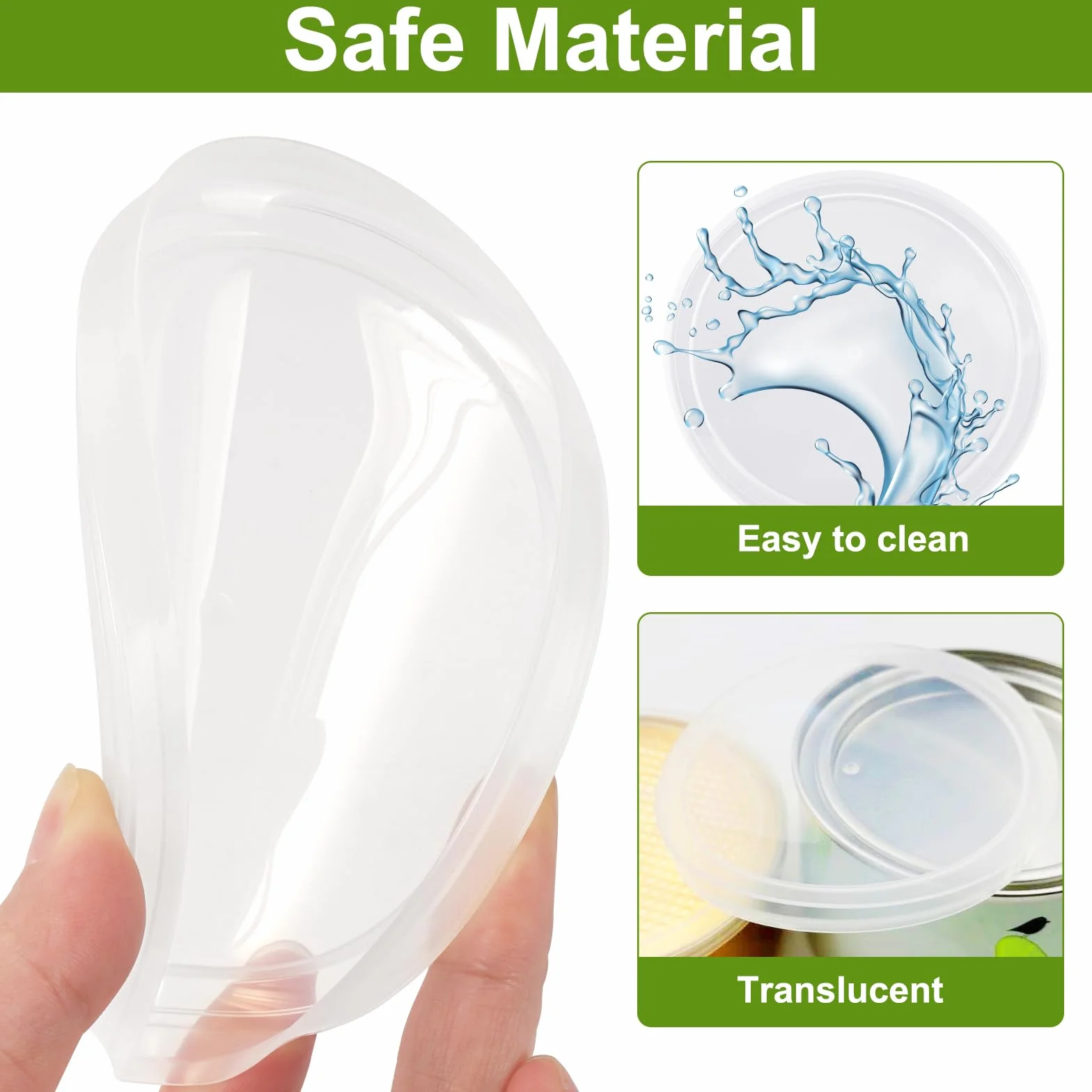 Couvercle Boite de Conserve 12 Pièces 3 Tailles Transparent pour Conservation Aliments