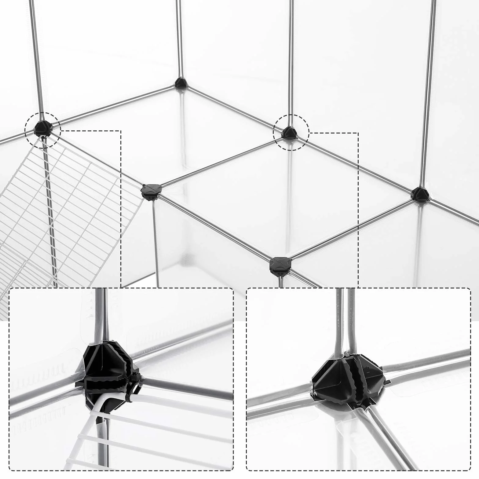 SONGMICS Enclos pour Petit Animal, clôture modulable, Blanc