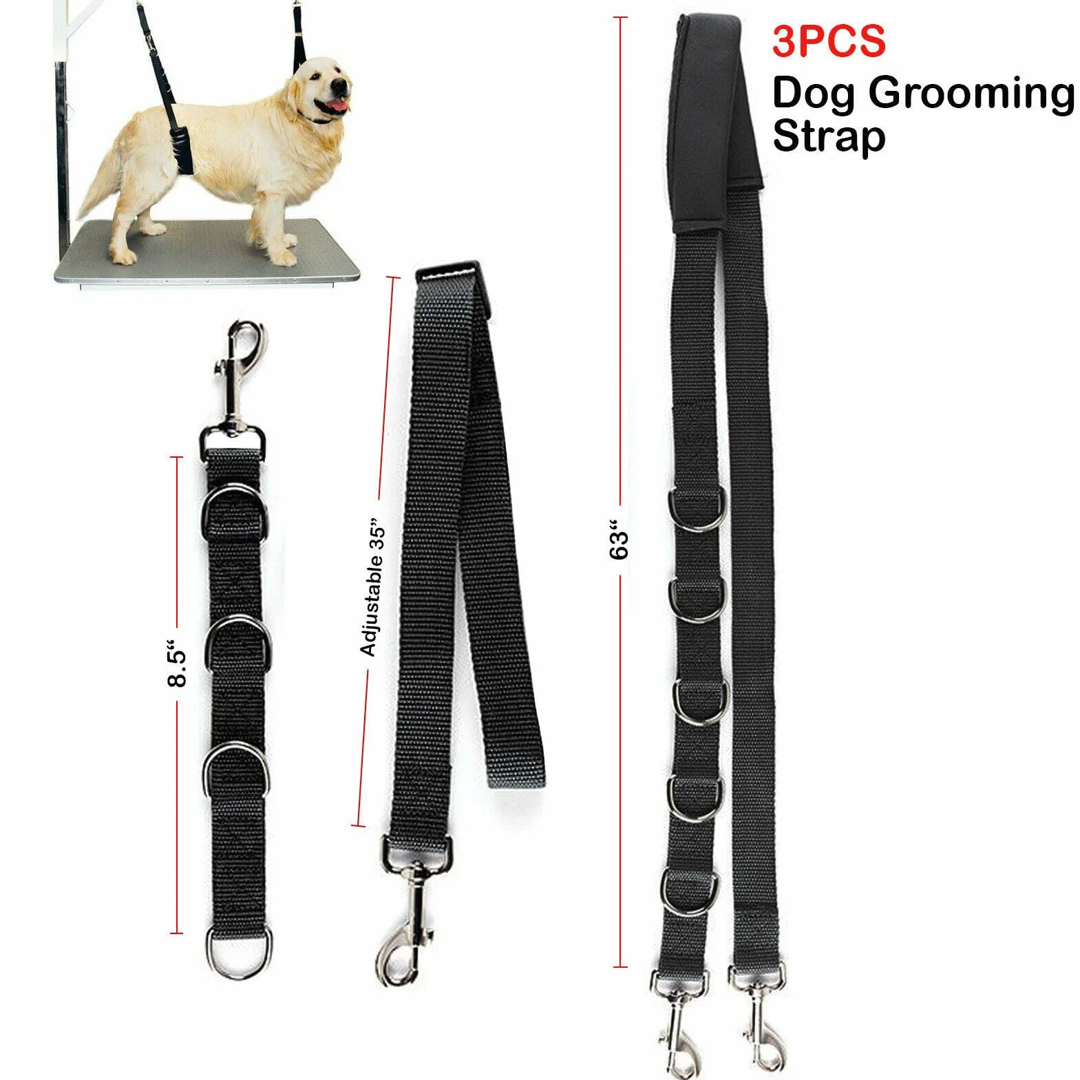 Sangles De Table De Toilettage Pour Animaux Paquet De 3 | Laisse À Boucle D'extension En Nylon Pour Chien Et Chat