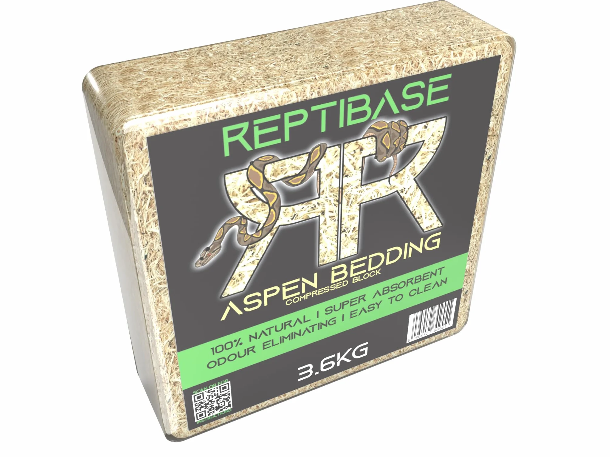 Retics & Reptiles Aspen Bedding ReptiBase | Literie super absorbante | 100 % naturelle | Facile à nettoyer | Élimination des odeurs | Convient pour reptiles, mammifères et amphibiens 60 litres (3,6 kg