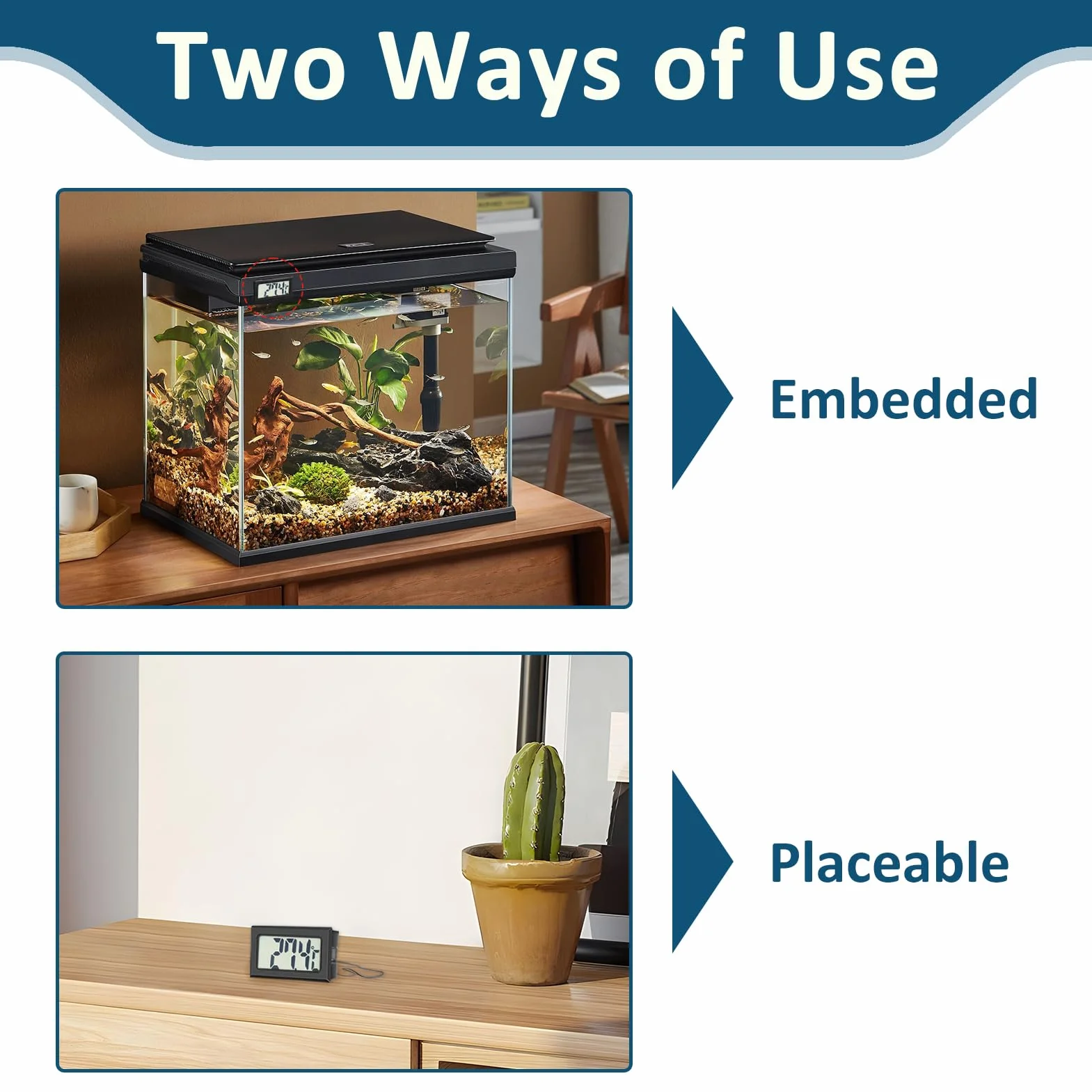 Thermomètre Frigidaire 6 Pièces avec Sonde, Mini Thermomètre Numérique LCD Température pour Réfrigérateur Congélateur, Étanche, Fonction Mémoire Min/Max