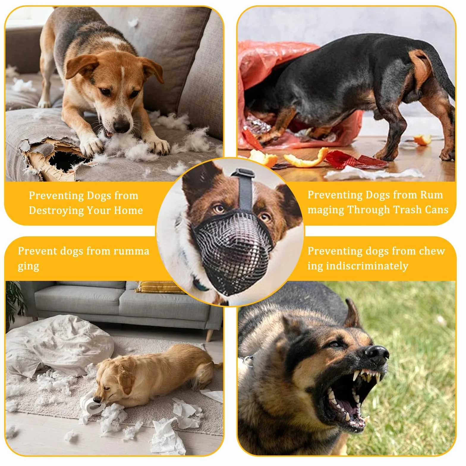 Museliere Anti Intoxication Chien (M) Muselière Chien Réglables Masque Respirant pour Animaux Prévenir L'ingestion Accidentelle pour Attraper Les Morsures Les Lécher La Mastication