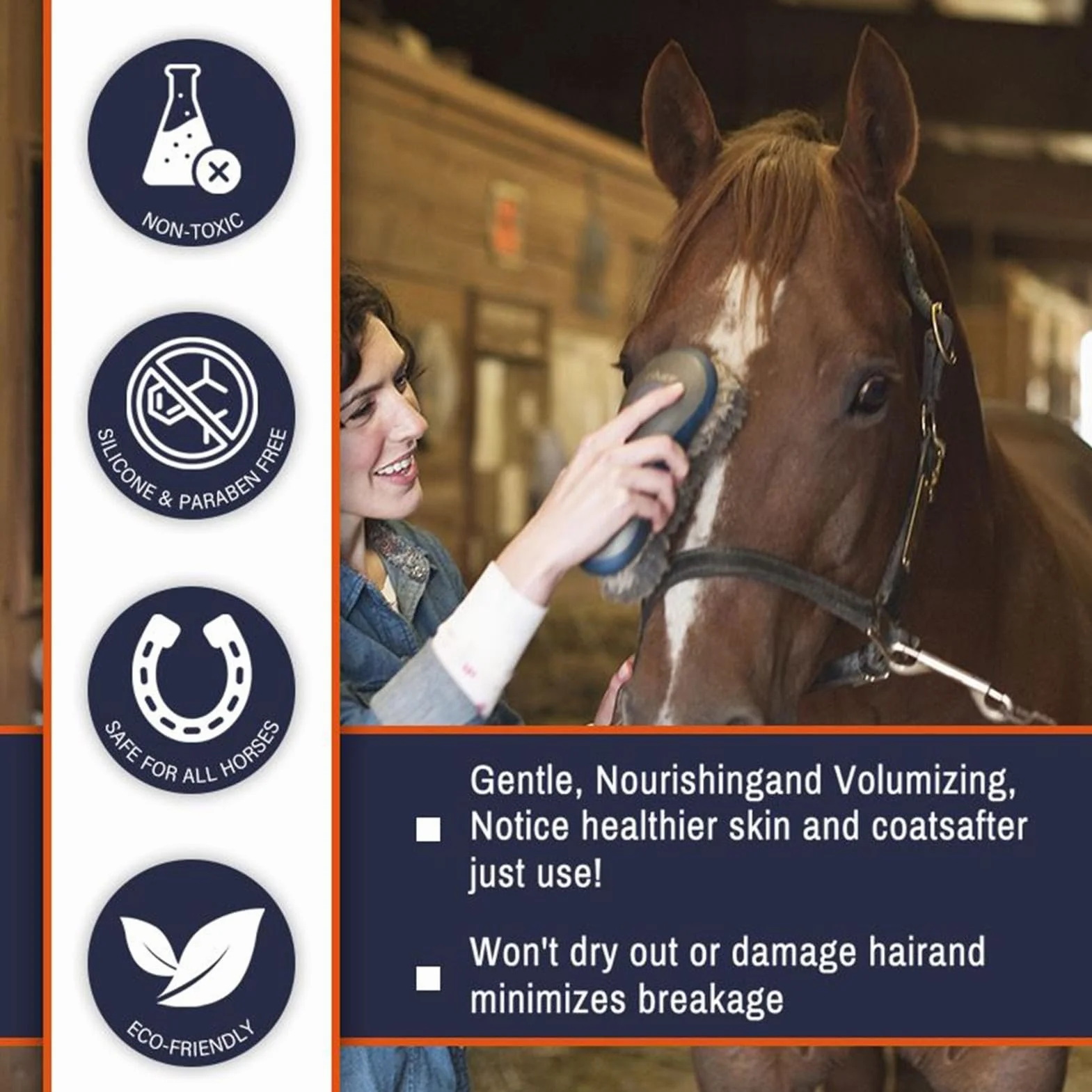 Shampooing pour crinière et queue de cheval 500 ML - Nettoyant nourrissant pour manteau