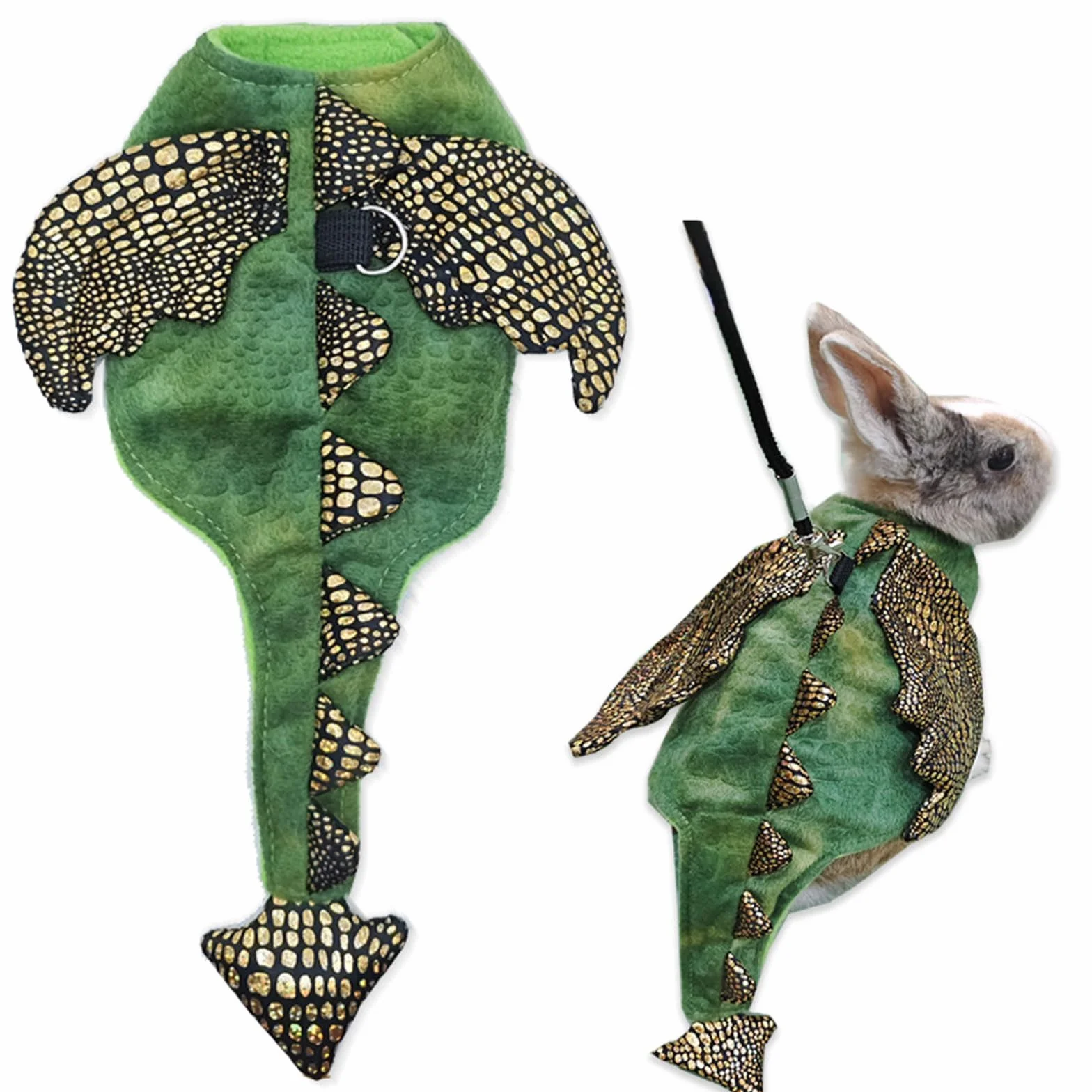 Harnais et laisse pour petit animal - Costume dinosaure pour cochon d'Inde, hamster