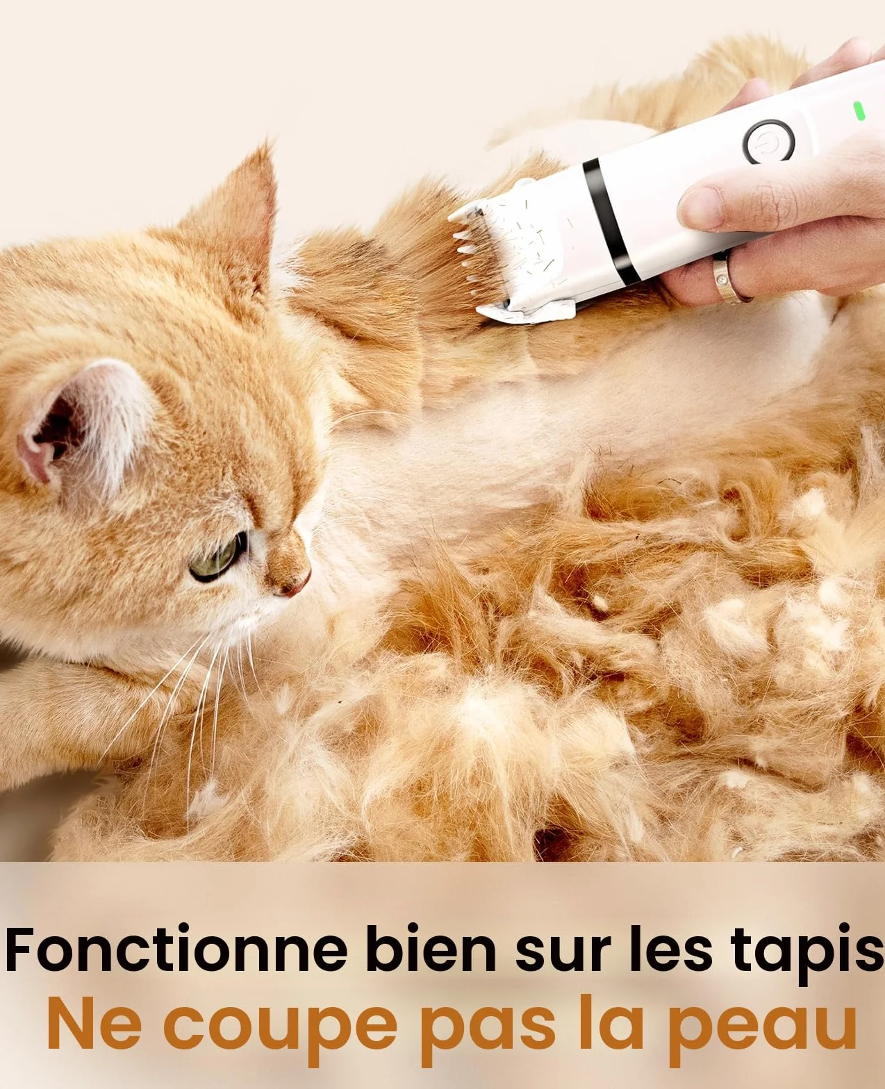 oneisall Tondeuse silencieuse 3 en 1 pour chien et chat - Dingleberry (blanc)