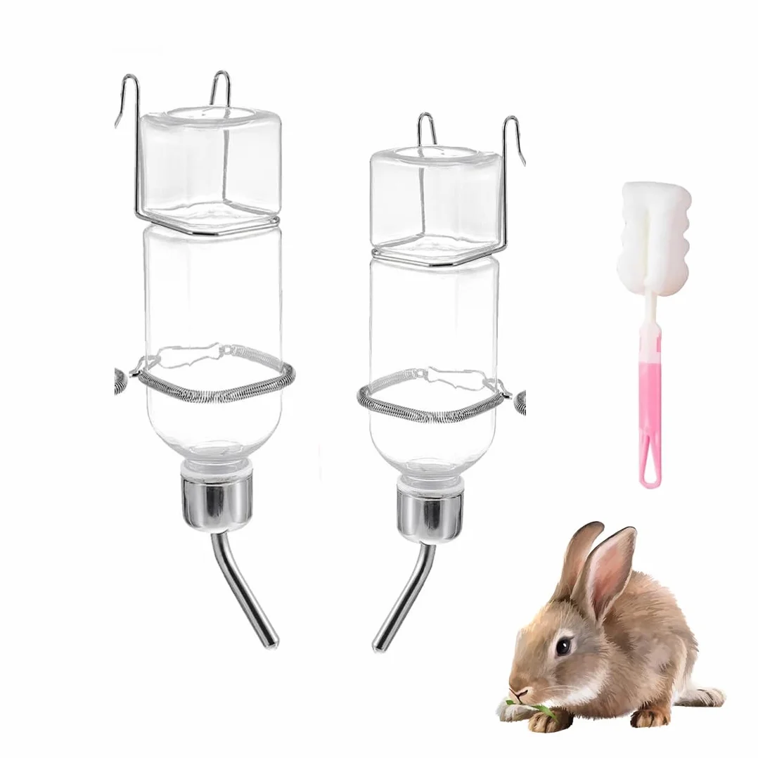 Abreuvoir Lapin avec Support 180Ml+350Ml pour Cage Rongeurs Chinchilla Écureuil
