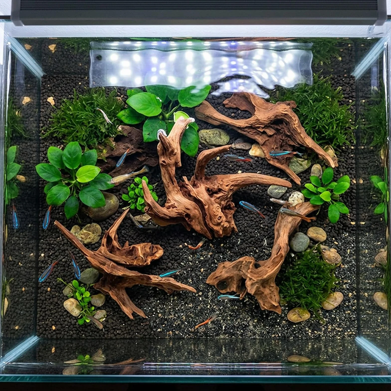 Bois Flotté pour Aquarium 4 Pièces Racine Naturelle Décoration Paysage Aquatique 5-10CM 10-15CM