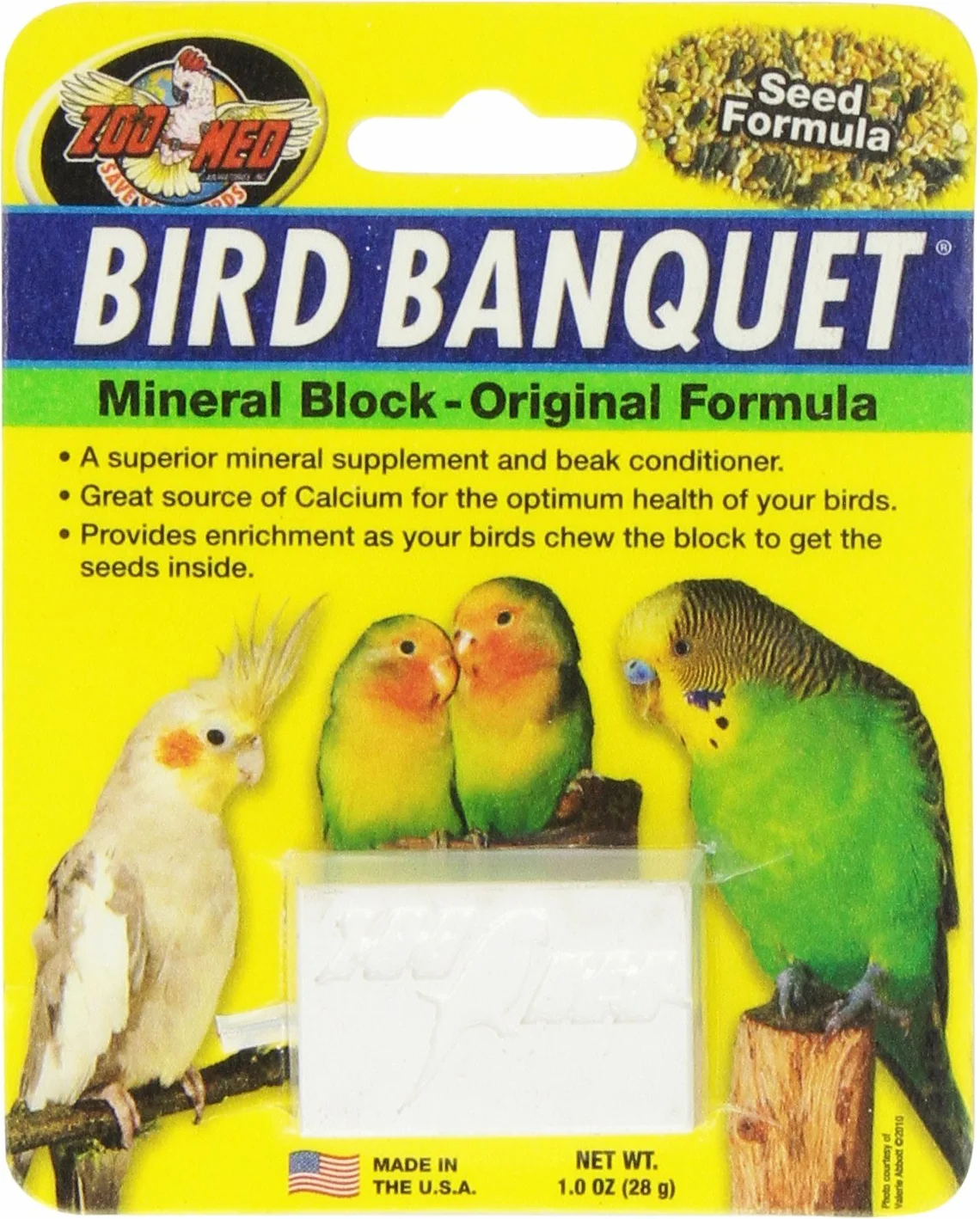 Zoo Med Bloc de Minéraux Banquet pour Oiseau Taille S 28 g