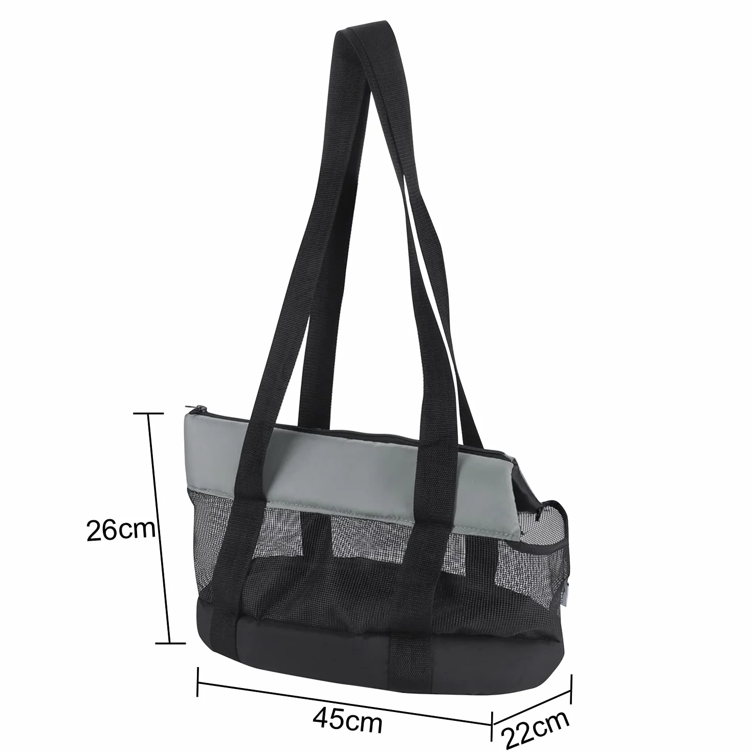 Sac de Transport pour Chien Chat jusqu'à 5 kg Réglable Respirant Sac à Bandoulière