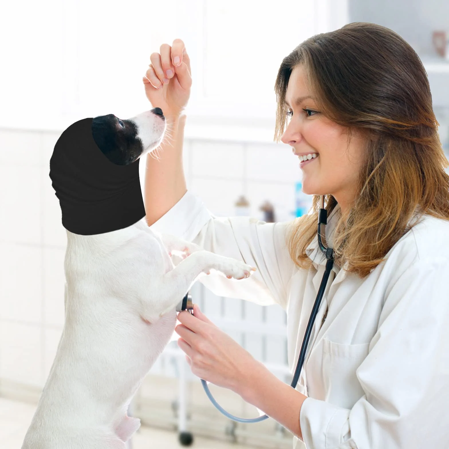Cache-Oreilles pour Chien et Chat Noir M Protection Auditive Anti-Bruit