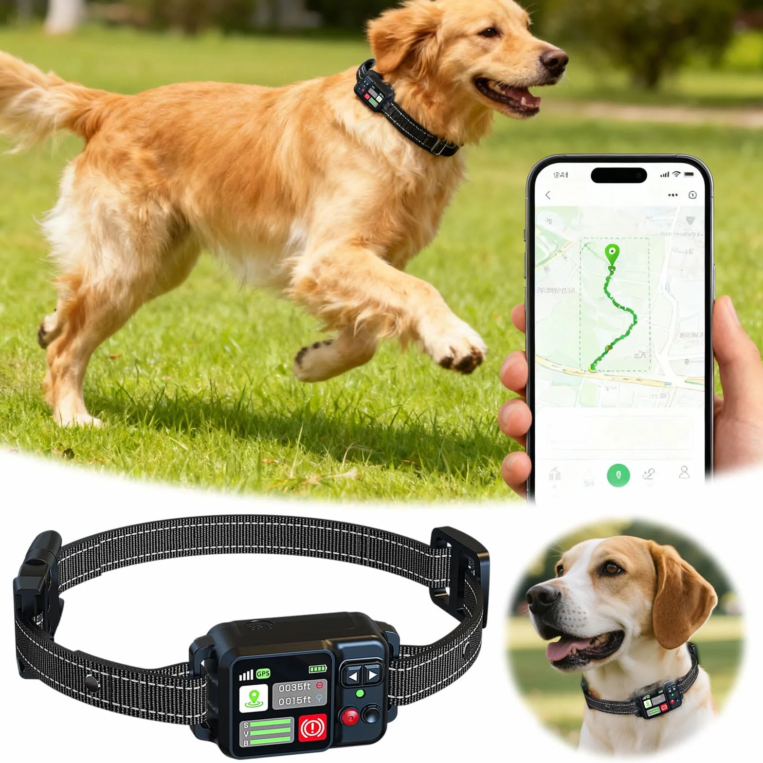 Clôture pour chien sans fil avec collier jusqu'à 2000 m noir