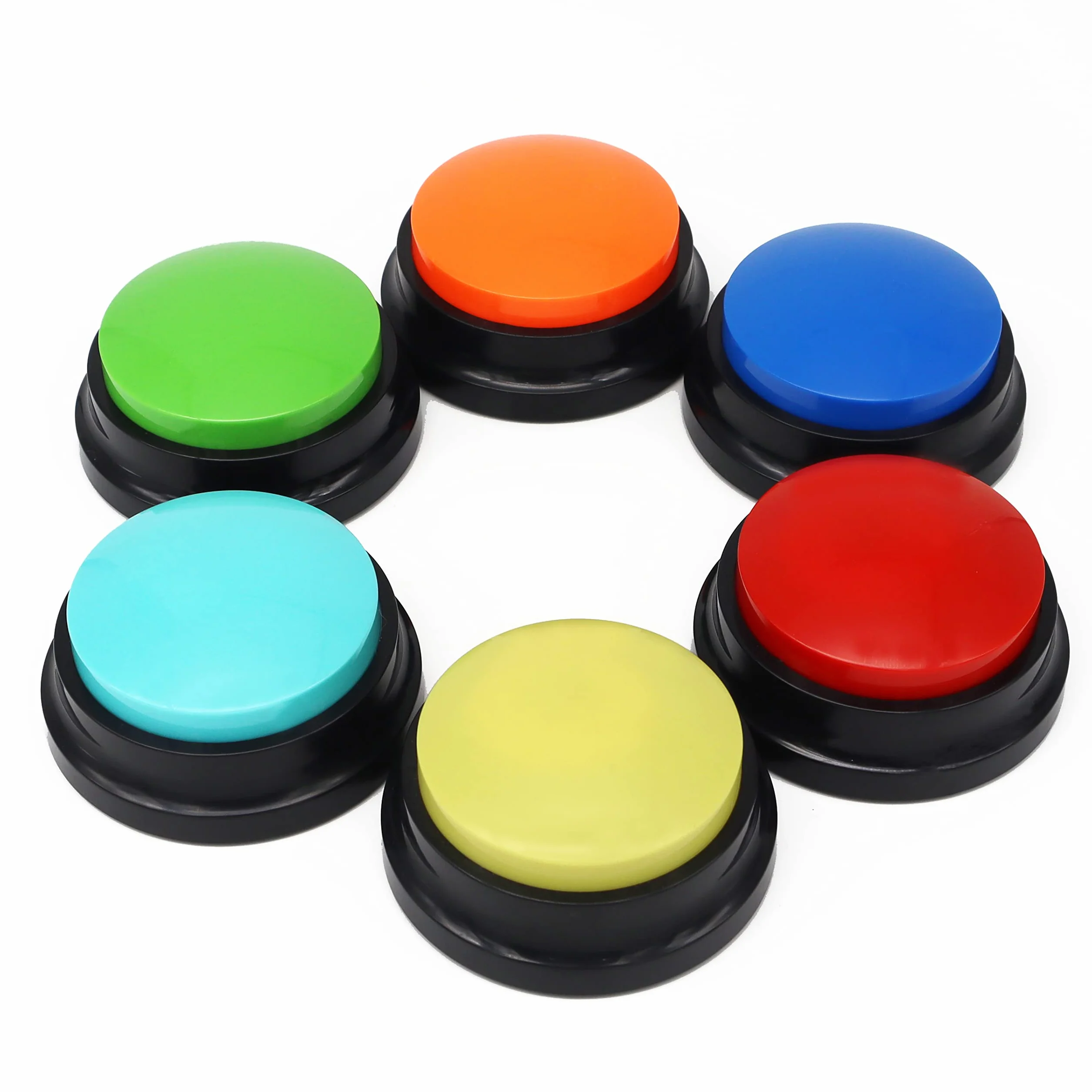 Lot de 6 boutons d'enregistrement vocal, boutons pour chien pour la communication et le dressage des animaux de compagnie, enregistrement et lecture de 30 secondes, bureau, maison