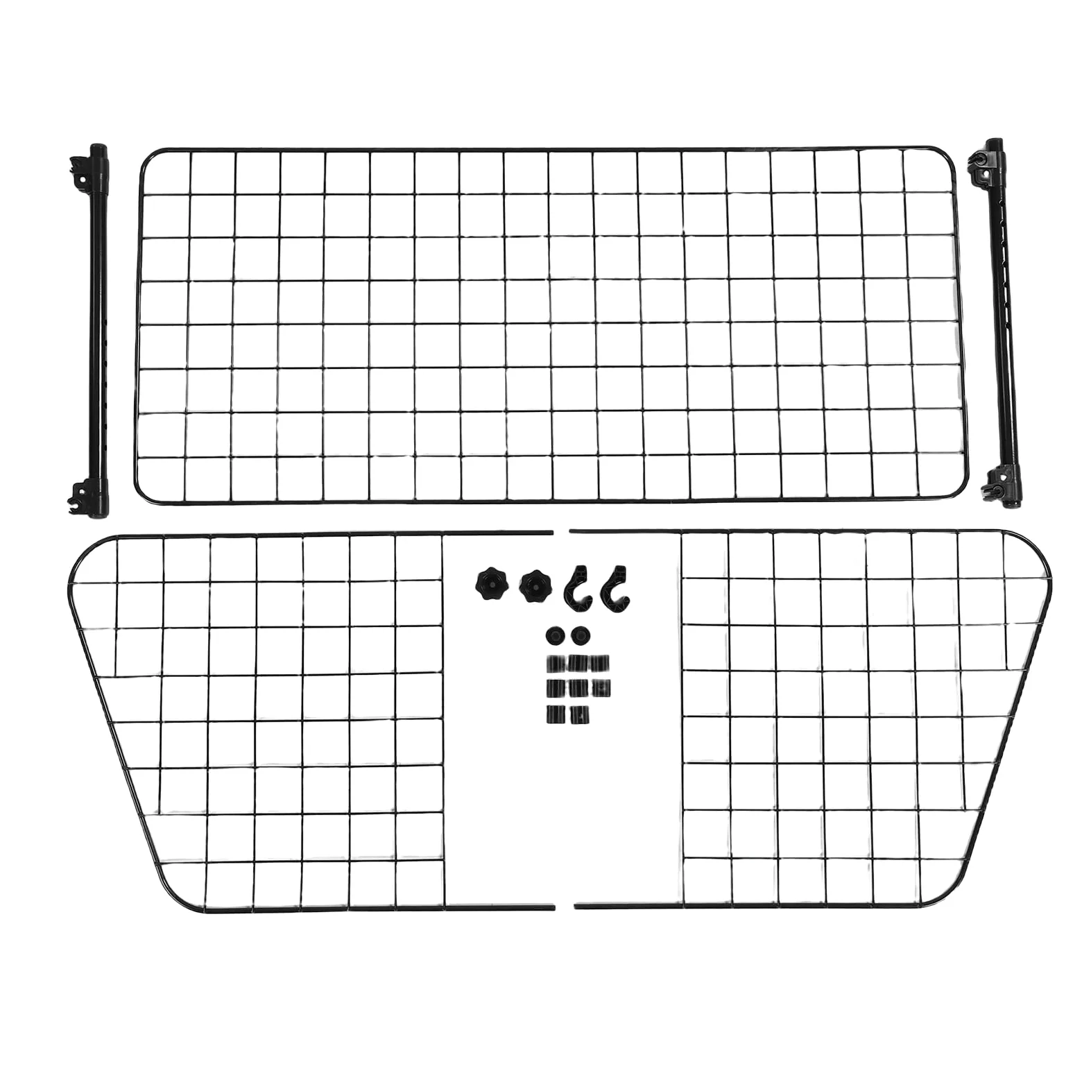 Barrière de Voiture pour Chien Réglable en Haute densité Noire pour SUV, Camions et Berlines, Solution D'isolation pour Animaux de Compagnie pour Un Voyage en Toute sécurité