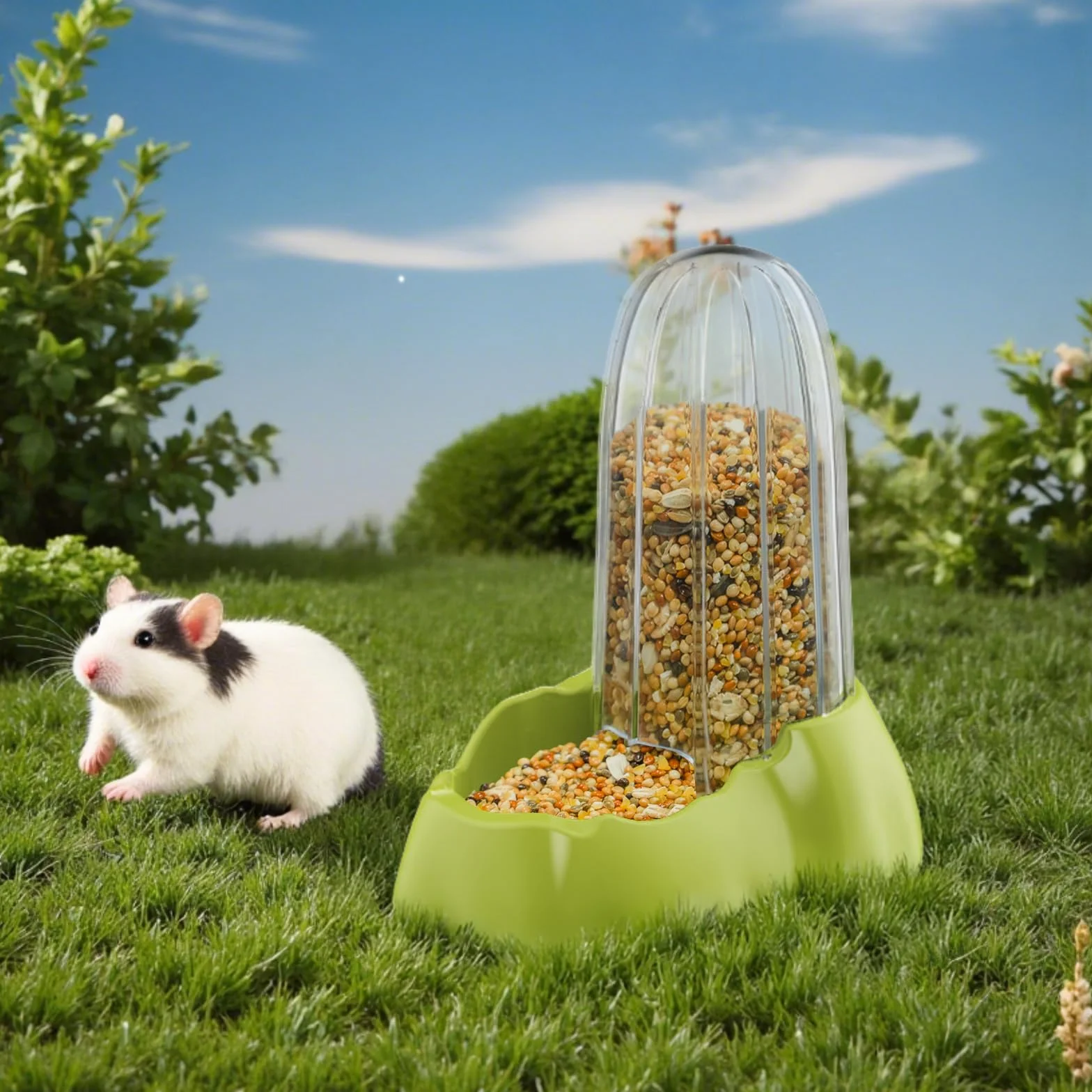 Distributeur Automatique de Nourriture pour Hamster, Vert