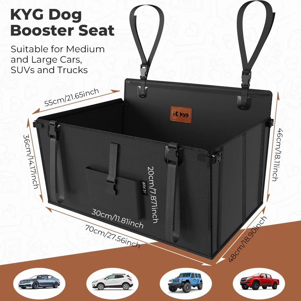 KYG Siège Auto pour Chien Imperméable Antidérapant Panier Voiture Transport Pet Taille Moyenne Grande