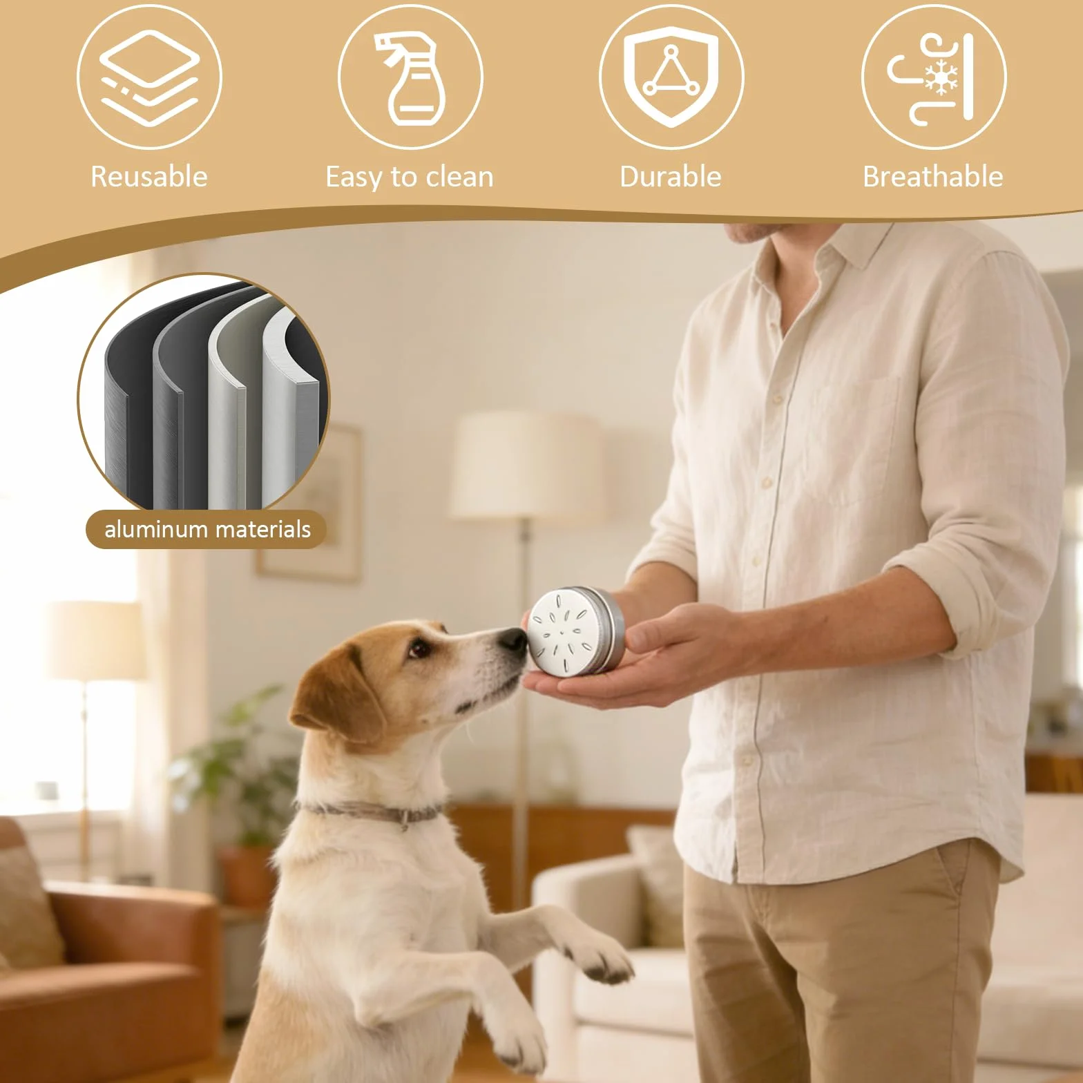 Conteneur pour Parfum pour Chiens, 60 ML Boîtes en Aluminium pour Parfum pour Chiens avec Aération, Accessoires pour Le Dressage des Chiens Renifleurs, Travail Olfactif, 8 Pièces