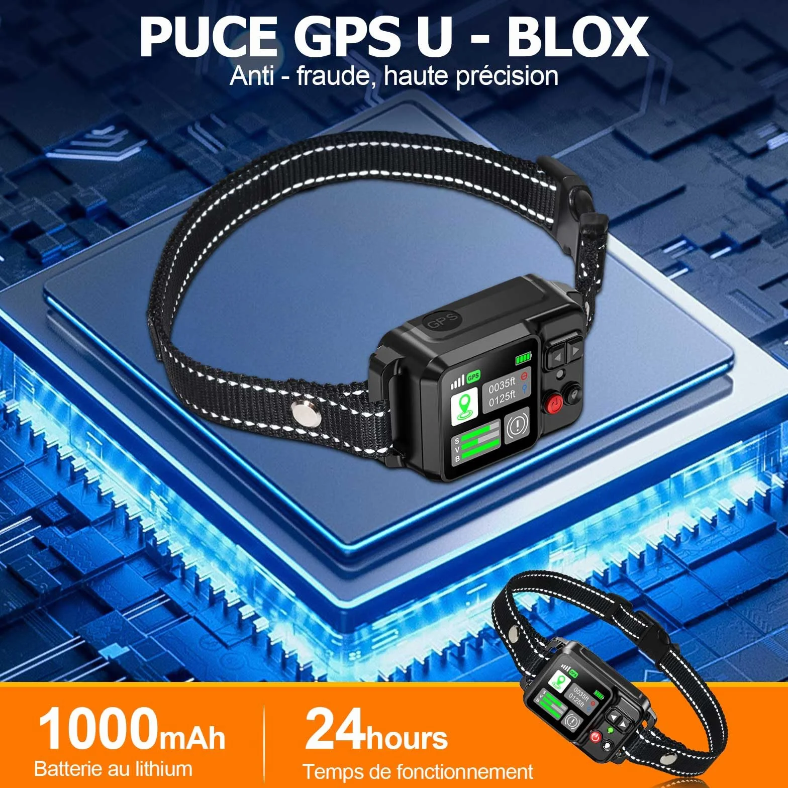 GPS sans Fil Clôture de Chien électrique 20~2000m 3 Modes imperméable