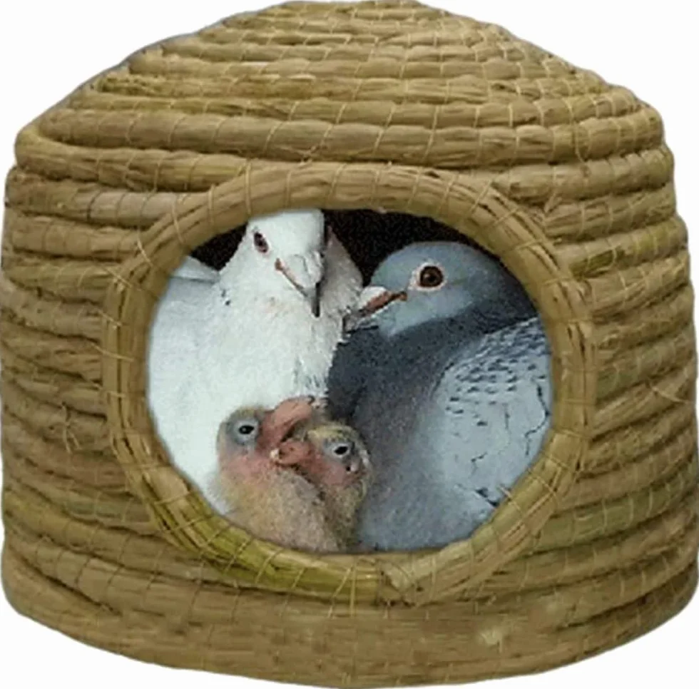 Nichoirs à Main Fibre de Tissu Cage à Oiseaux pour Pigeons Perroquets 30x21cm
