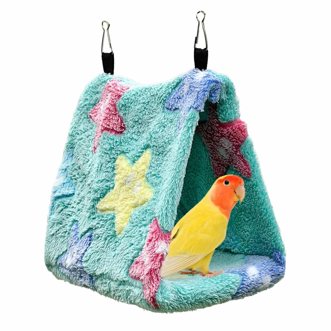 NHP Cage Perroquet,Nid Oiseau,Hamac pour Oiseaux,Nid pour Perruche,Pivoine Perroquet Nid Jouet pour Oiseaux,lit Suspendu pour Cage en Peluche,Nid d'oiseau,Tente,lit Chaud,Animal de Compagnie d'hiver