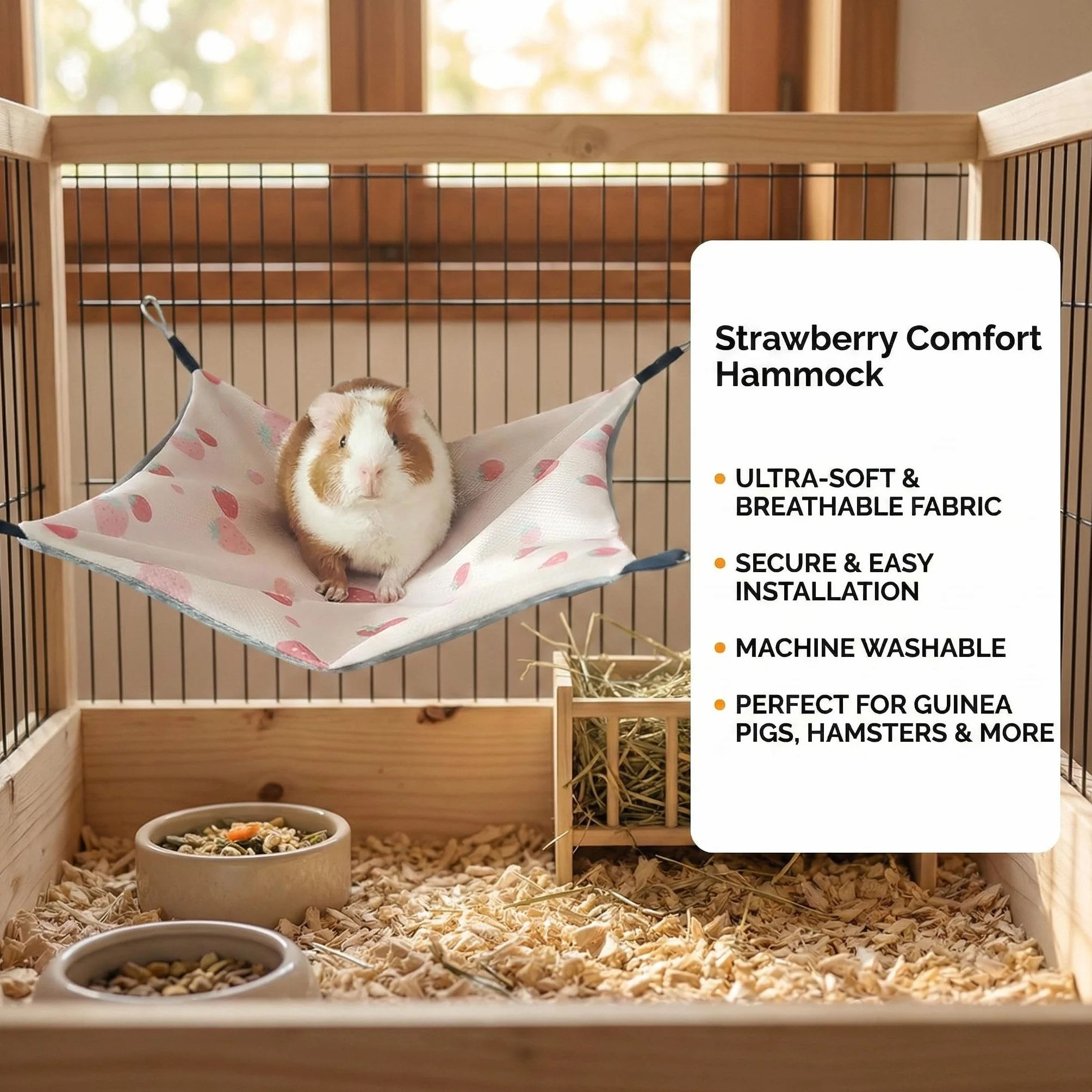 Hamac Cochon d’Inde Soie glacée 34 x 34 cm Hamac Rongeur Ajustable Cage Furet hamac Rongeur Ajustable Double Face Cage cabane balançoire fraîche été pour Lapin Hamster Chinchilla