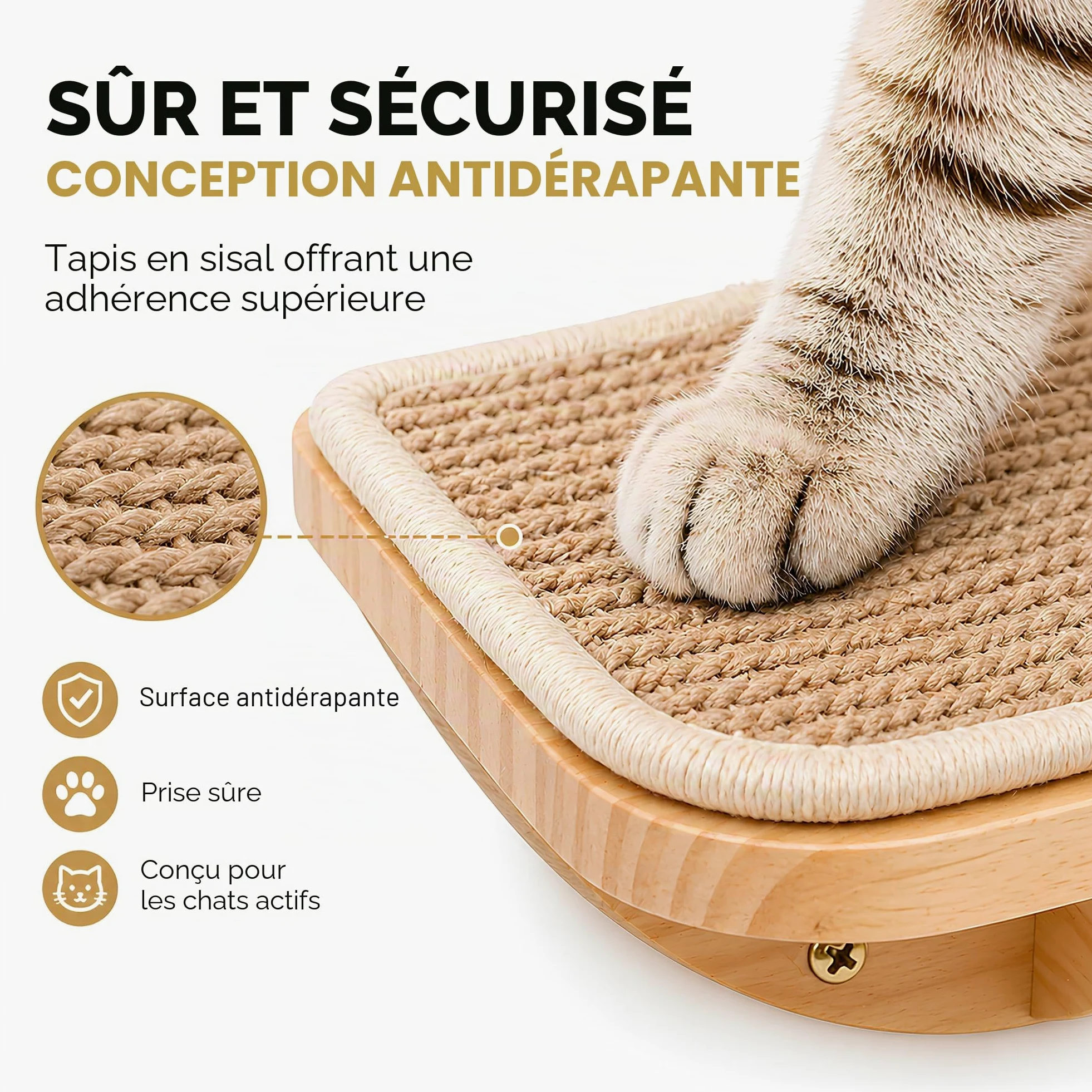 Lot de 3 escaliers muraux pour chat avec 2 marches d'escalade et plates-formes incurvées - En bois - Pour escalade, jouer, dormir