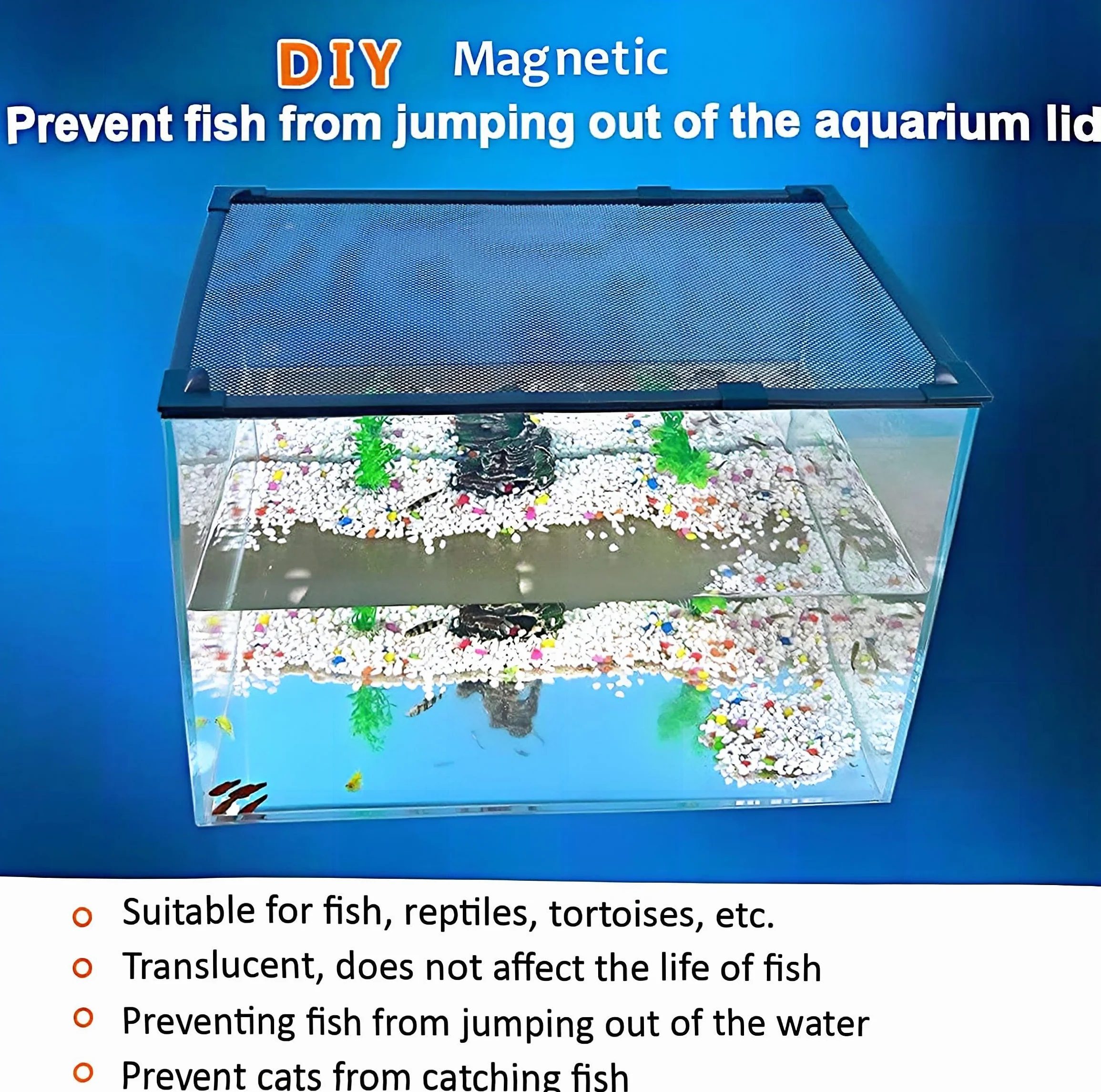 Couvercle de réservoir à poissons magnétique DIY 94x46cm Couvercle d'aquarium