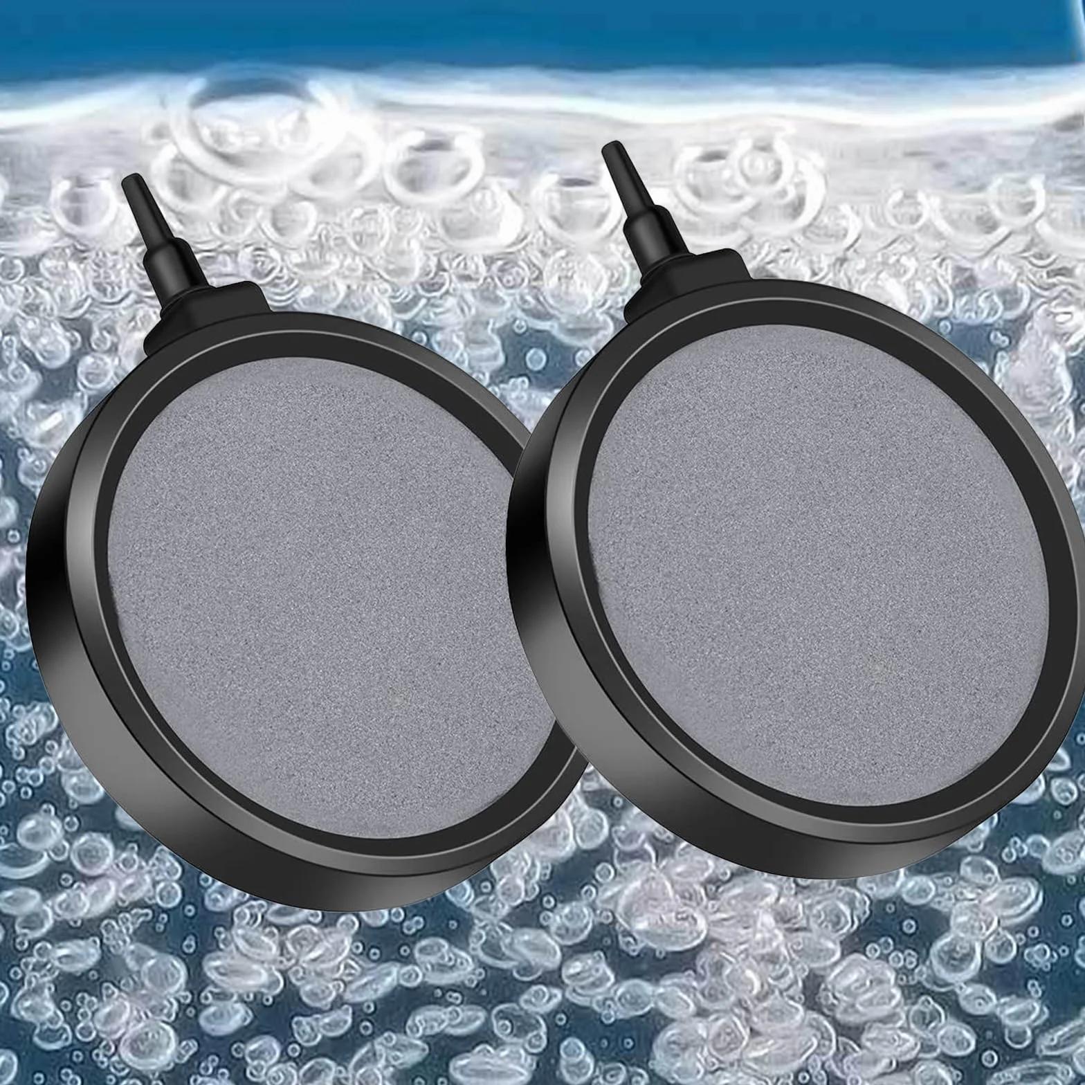 Pierre à Bulles pour Aquarium 2 Pièces, Diffuseur Oxygène pour Poissons