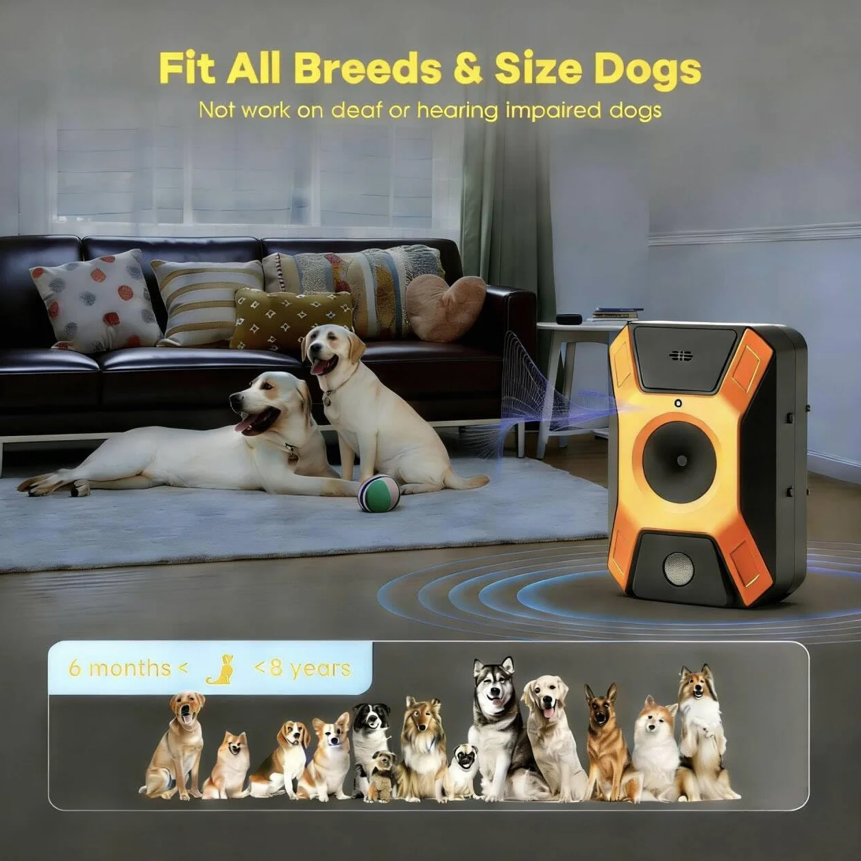Appareil anti-aboiement pour chien à ultrasons 3 fréquences réglables