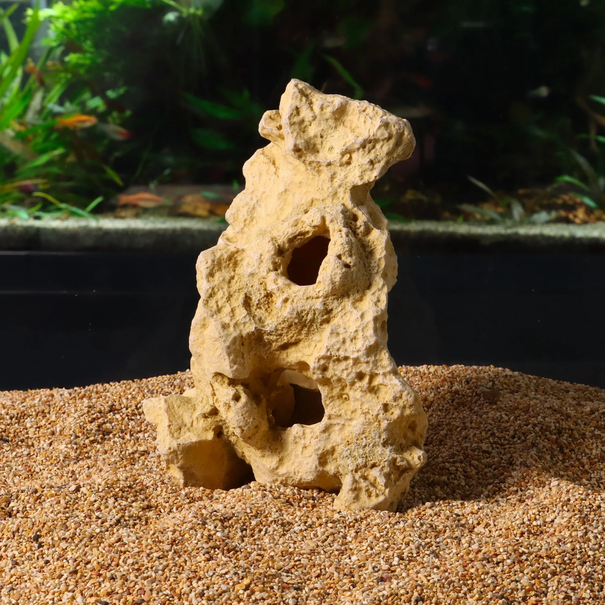 Amtra Roccia Gallura Dekoracja Akwarium Żywica Sztuczna Skała Beżowa 13,5 x 11,5 x 19,5 cm
