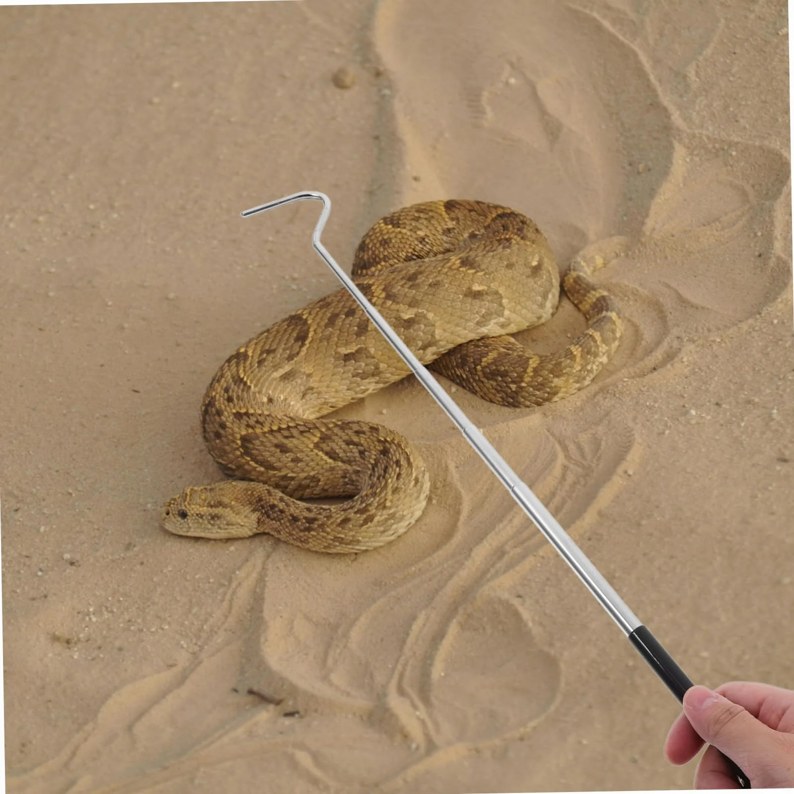 Garneck Crochet Rétractable pour Serpents Inoxydable Outil Ajustable Long de Capture Reptiles Portable pour Attraper Serpents Reptiles