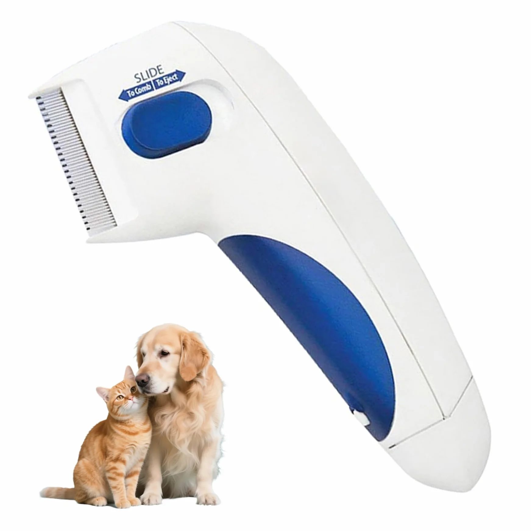 Peigne électrique anti-puces pour chats et chiens, brosse rechargeable