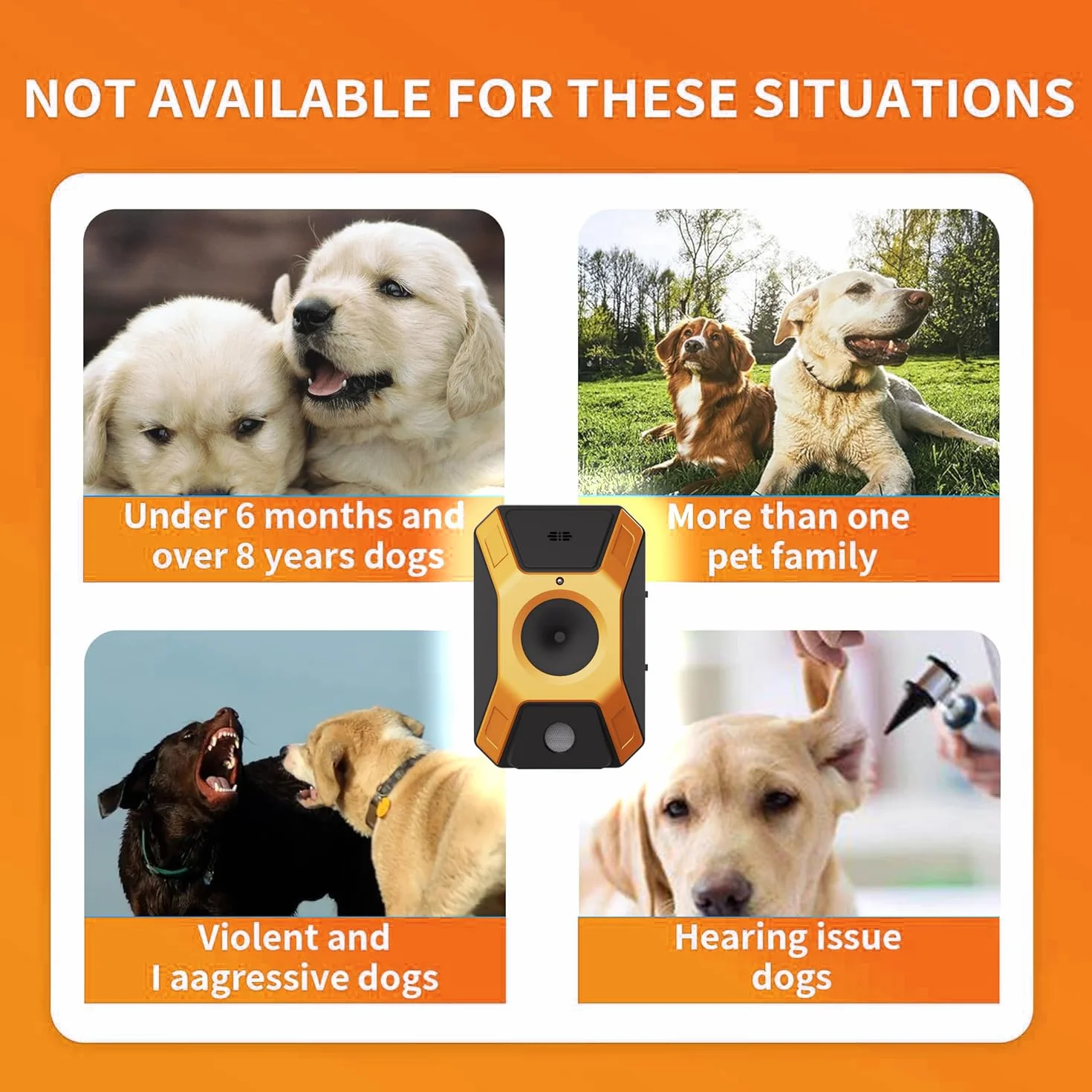 Appareil anti-aboiement pour chien à ultrasons 3 fréquences réglables
